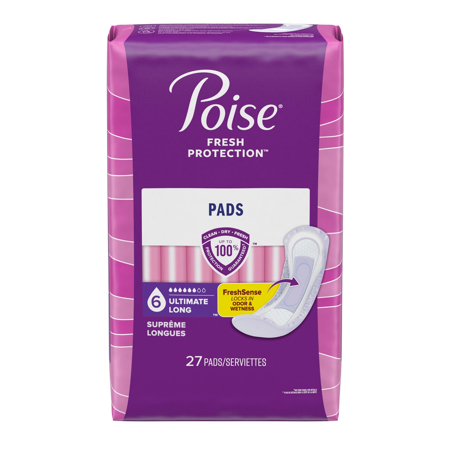 KIMBERLY-CLARK POISE® PADS Poise Pads, Ultimate, Long, 27/pk, 4 pk/cs