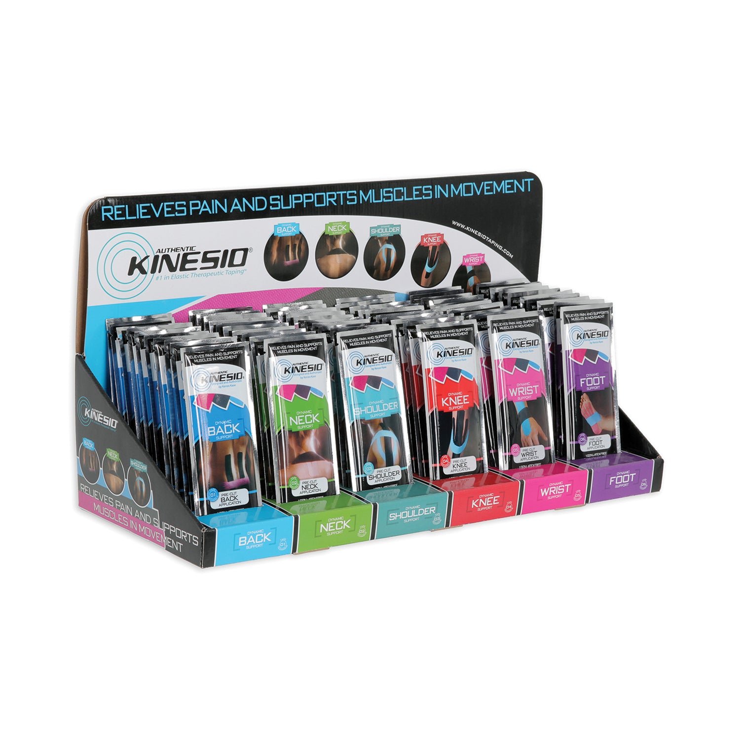 KINESIO TAPE PRE CUTS Pre Cut Starter Set with Display, 10 of ea app/cs (020797)