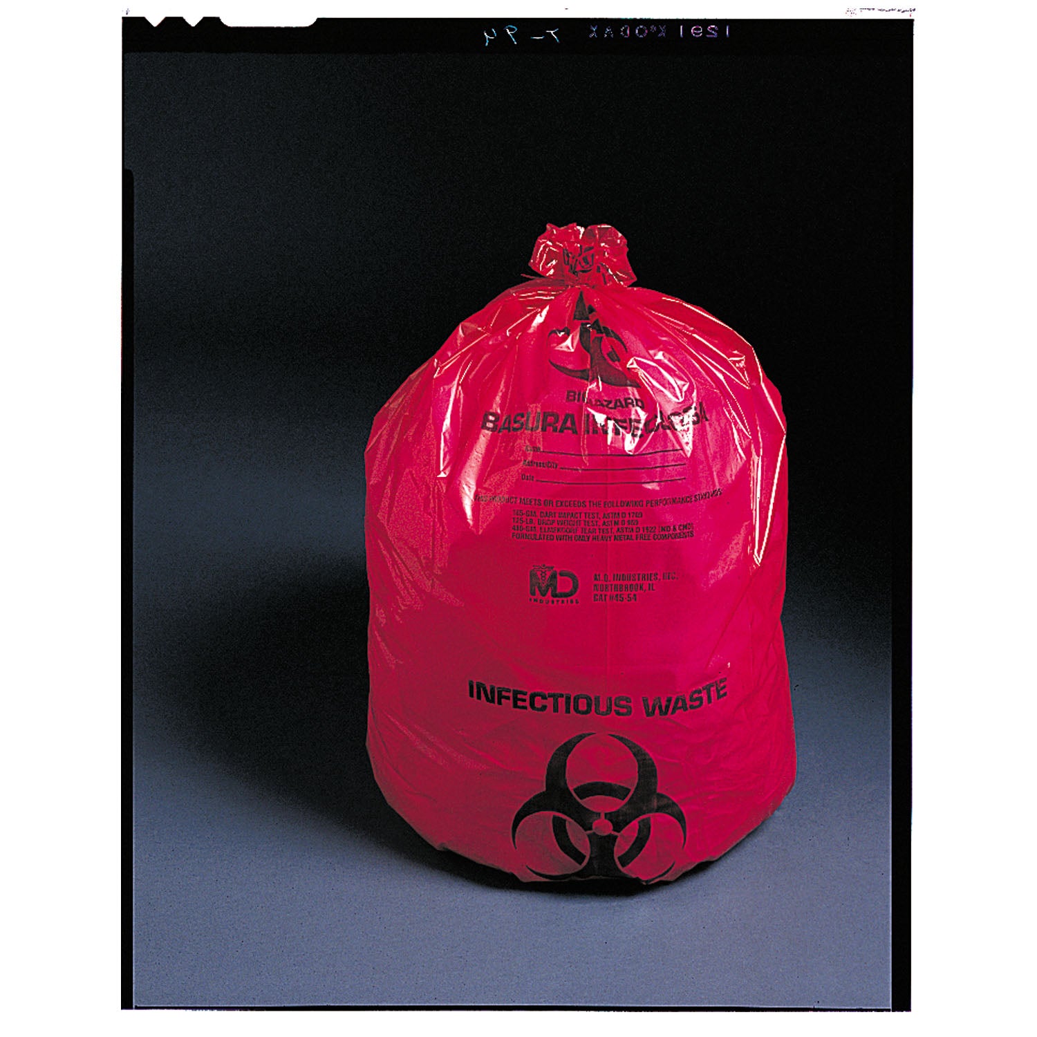 MEDEGEN ULTRA-TUFF™ INFECTIOUS WASTE BAGS Infectious Waste Bag, 24" x 32", 1.25 mil, 12-16 gal, 250/cs