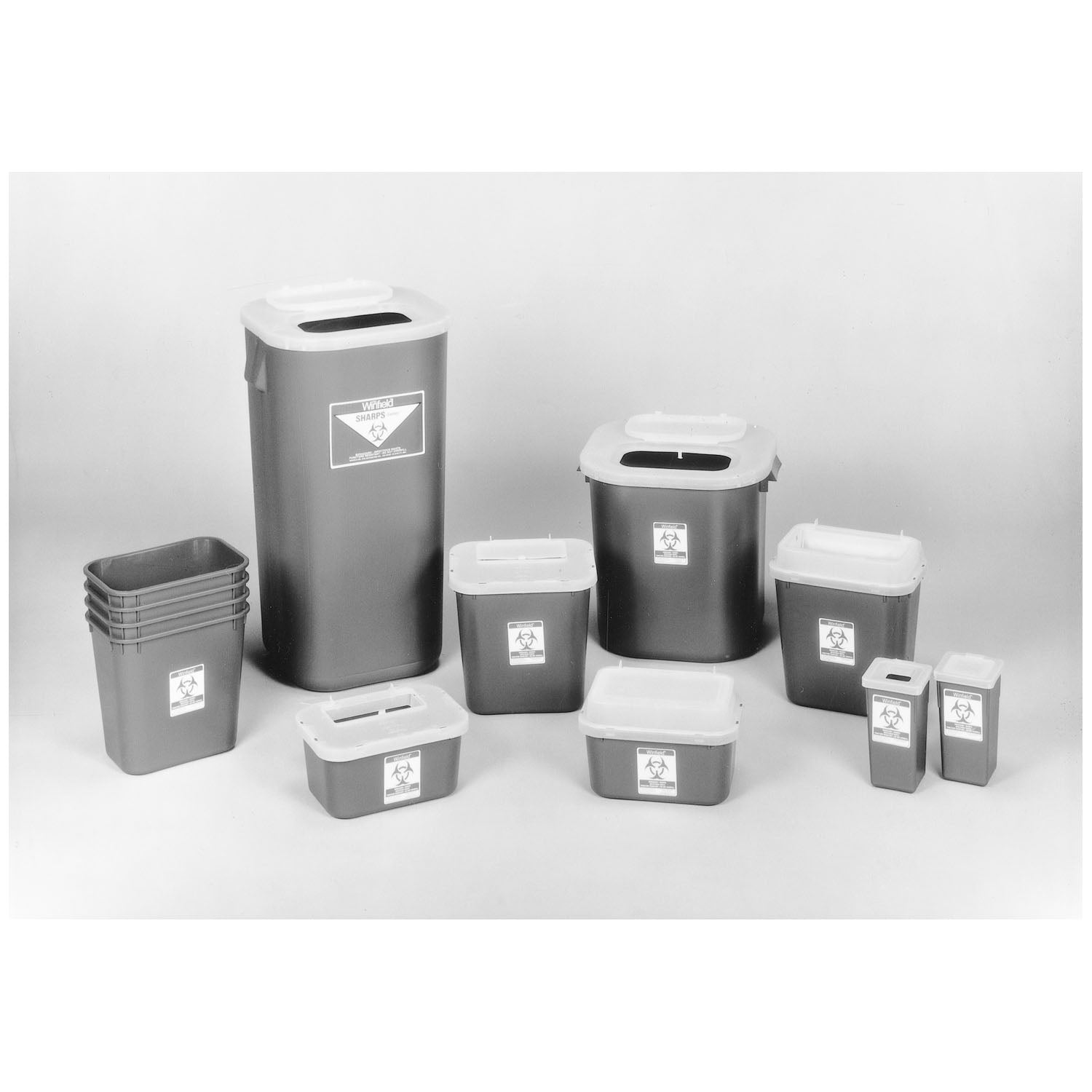 MEDEGEN STACKABLE SHARPS-CONTAINER SYSTEM Sharps Container, 1 Qt Red, 3½"W x 3½"D x 7"H, 72/cs