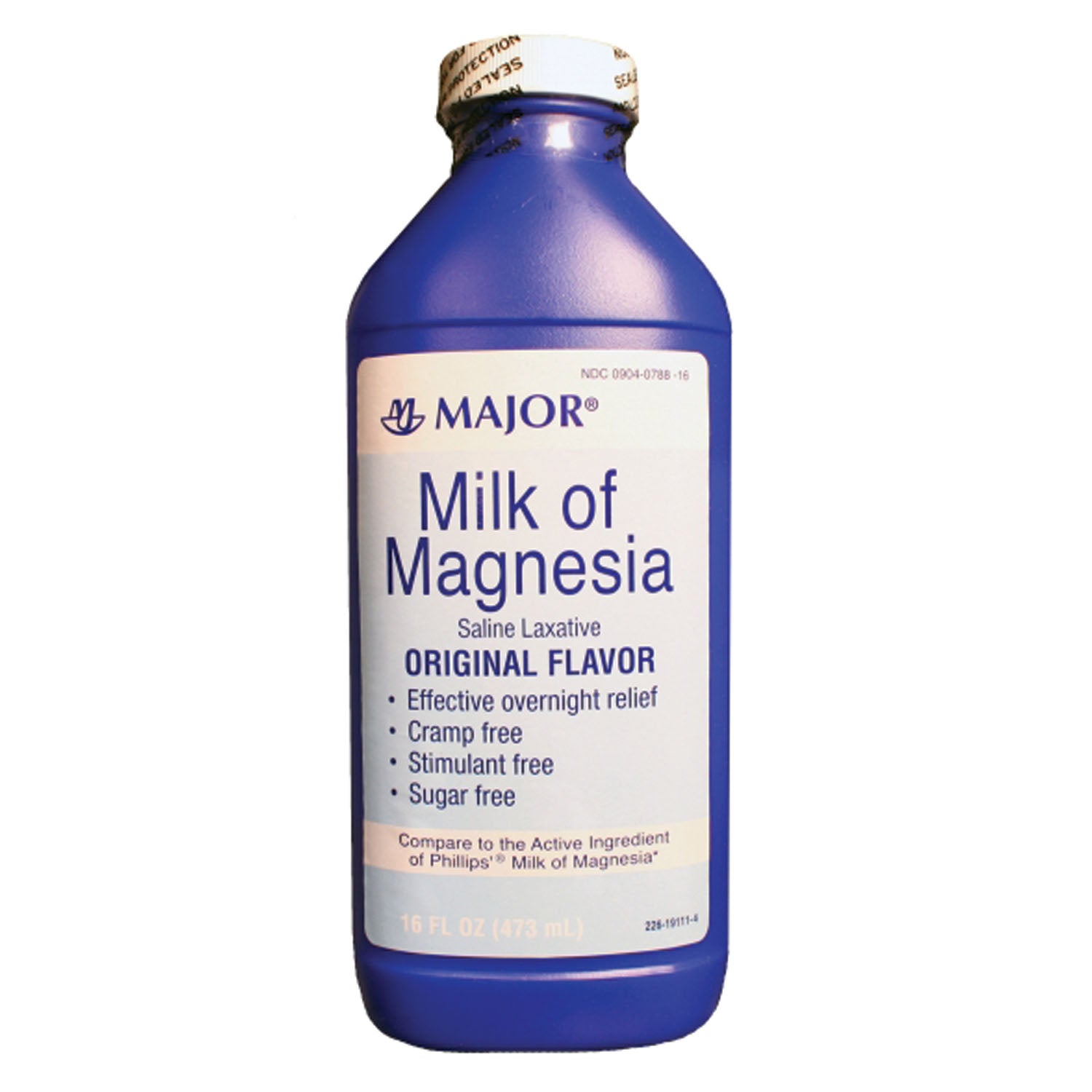 MAJOR ANTACID LIQUID Milk of Magnesia, 16 oz, NDC# 00904-0788-16