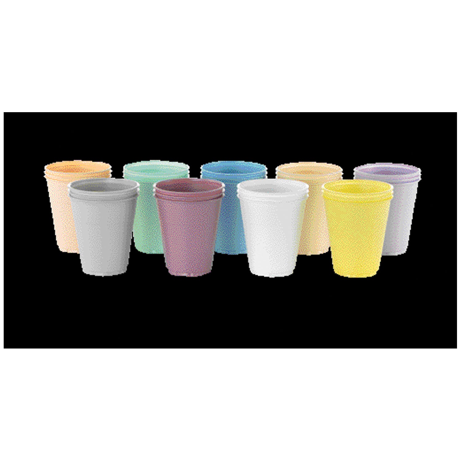 MEDICOM S Plastic Cup, 5 oz, Yellow, 50/sleeve, 20 slv/cs (Not Available for sale into Canada)