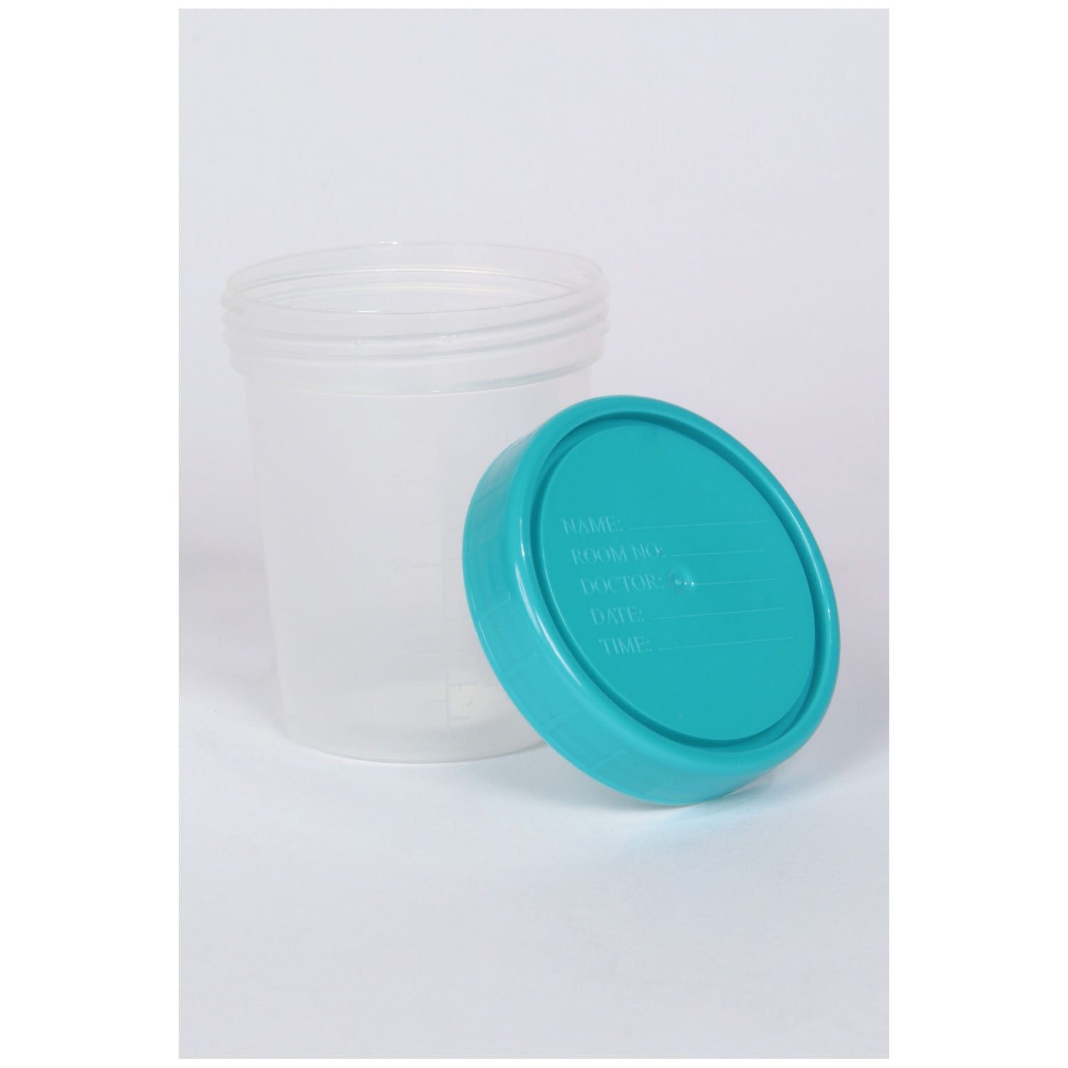 MEDEGEN GENT-L-KARE® 4 OZ NON-STERILE Specimen Containers, Turquoise LiquaGuard® Lid, 500/cs (35 cs/plt)