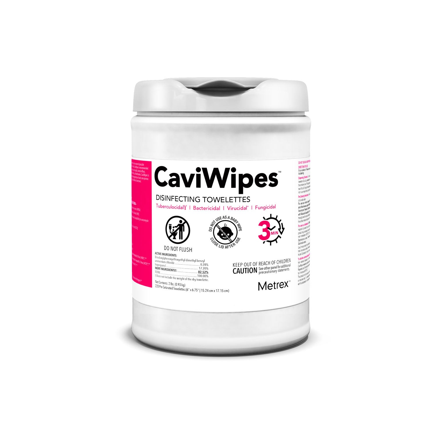 METREX ™ DISINFECTING TOWELETTES CaviWipes, 220 Wipes per Canister, 12 can/cs