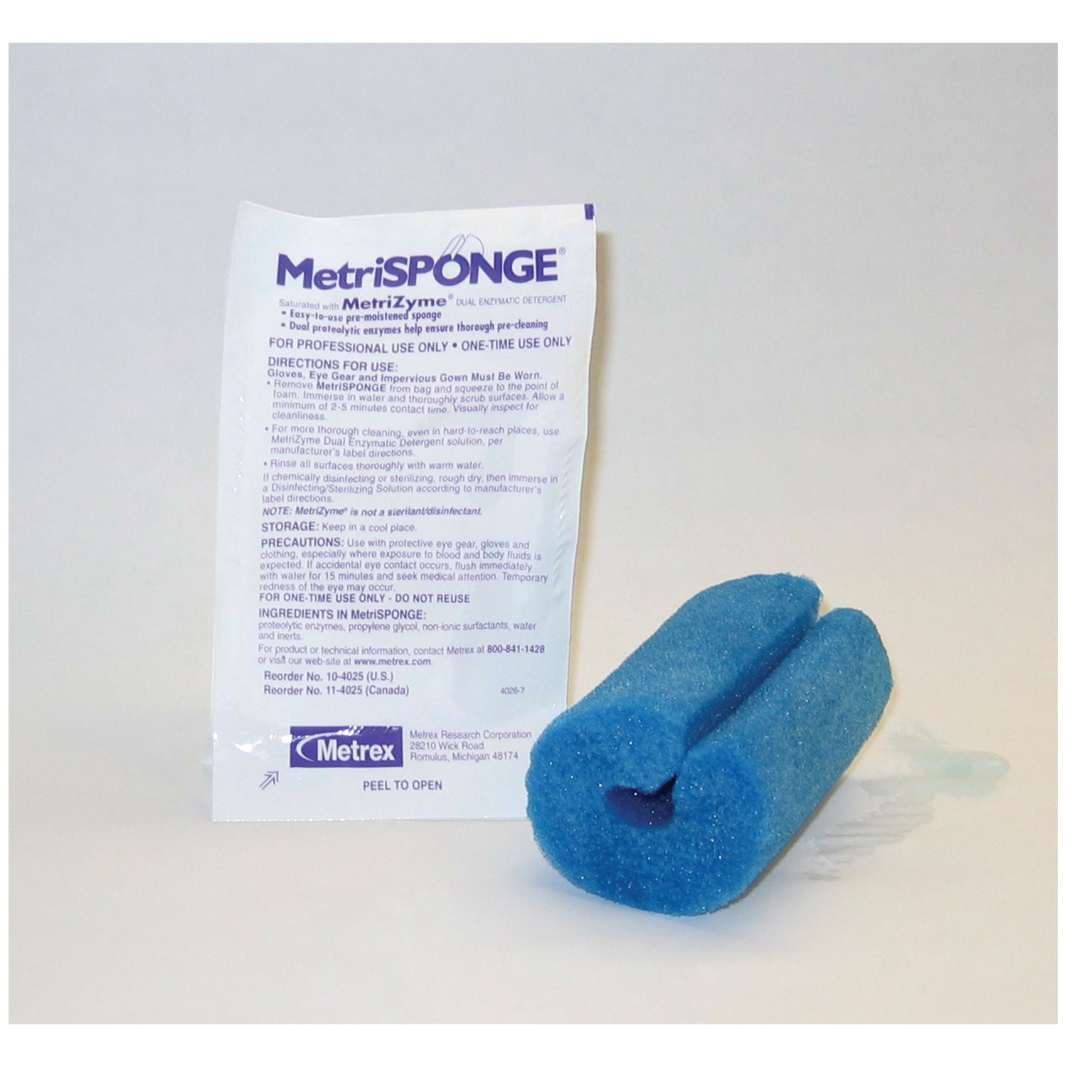 METREX ® DUAL ENZYMATIC DETERGENT MetriSponge, 25/bx, 4 bx/cs