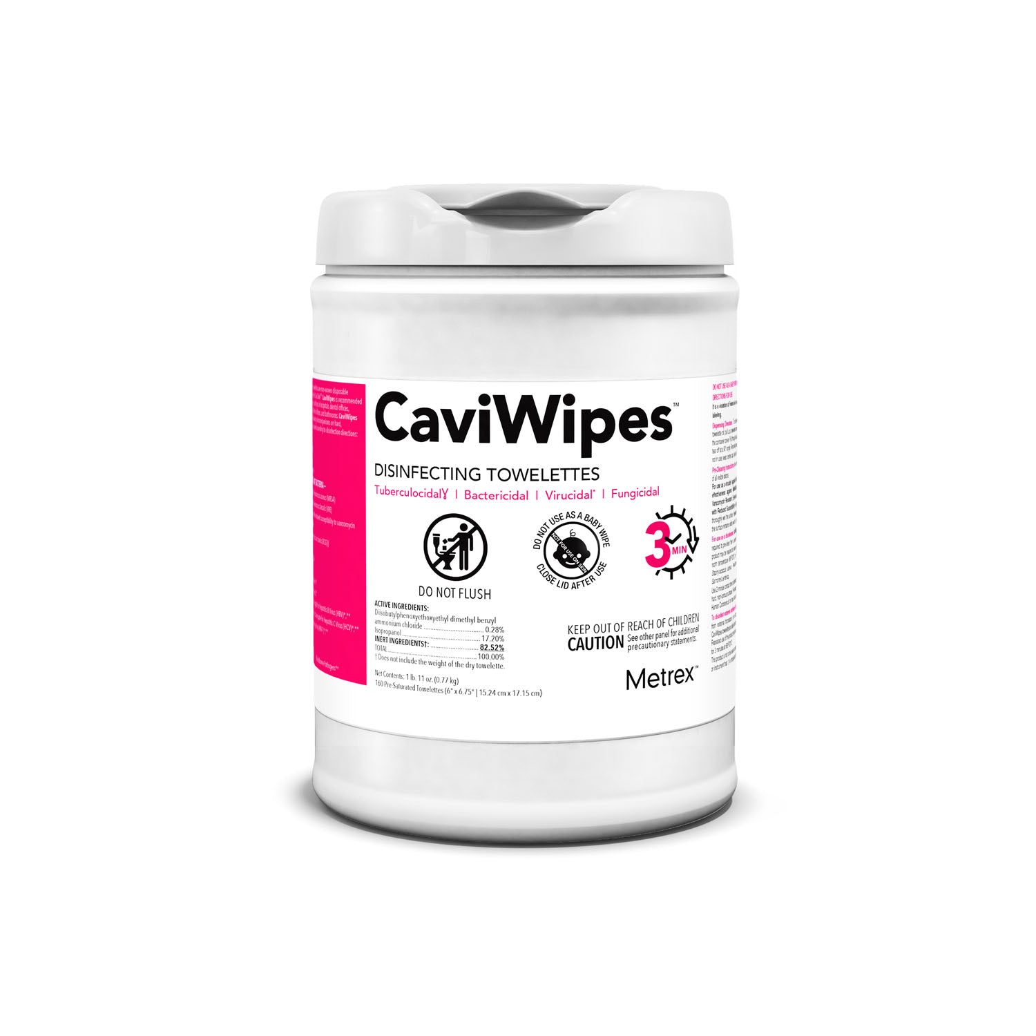 METREX CAVIWIPES™ DISINFECTING TOWELETTES CaviWipes, 160 Wipes, 12 canisters/cs