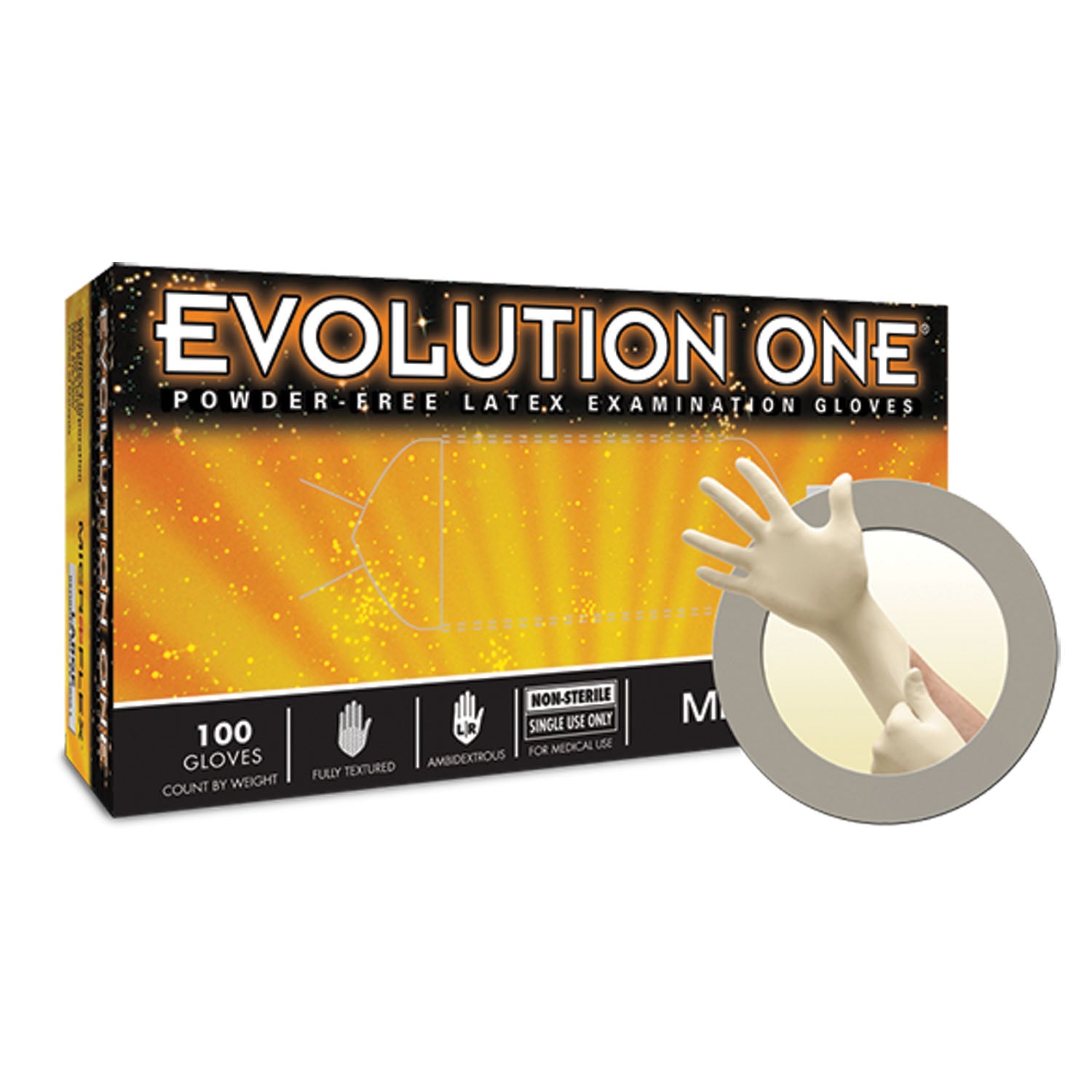 ANSELL MICROFLEX EVOLUTION ONE® POWDER-FREE LATEX Exam Gloves, PF Latex, Textured, X-Large, 100/bx, 10 bx/cs