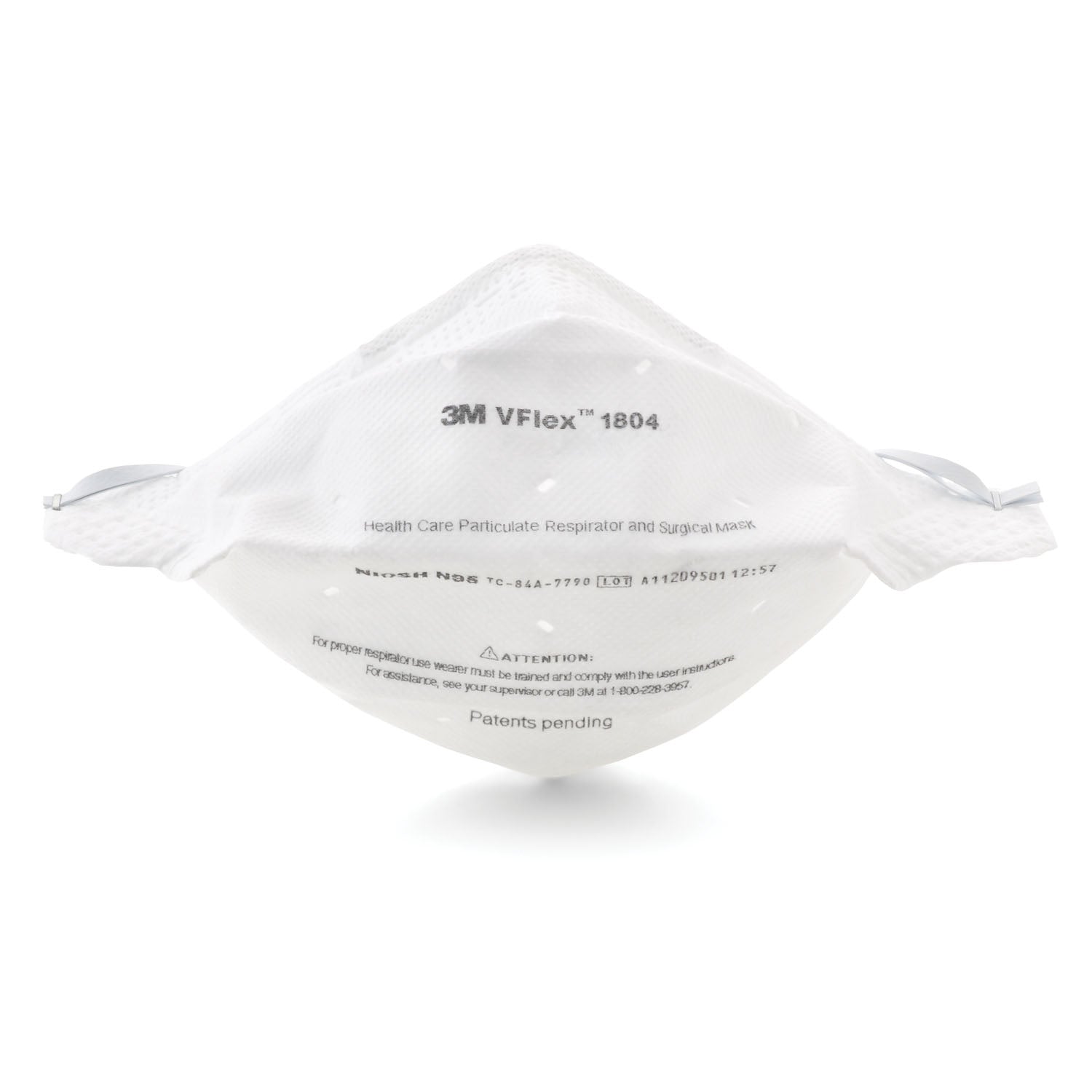 3M™ PSD N95 PARTICULATE RESPIRATOR & SURGICAL MASK Vflex™ Particulate Respirator, Disposable, 50/bx, 8 bx/cs ( Item is Non-Returnable)