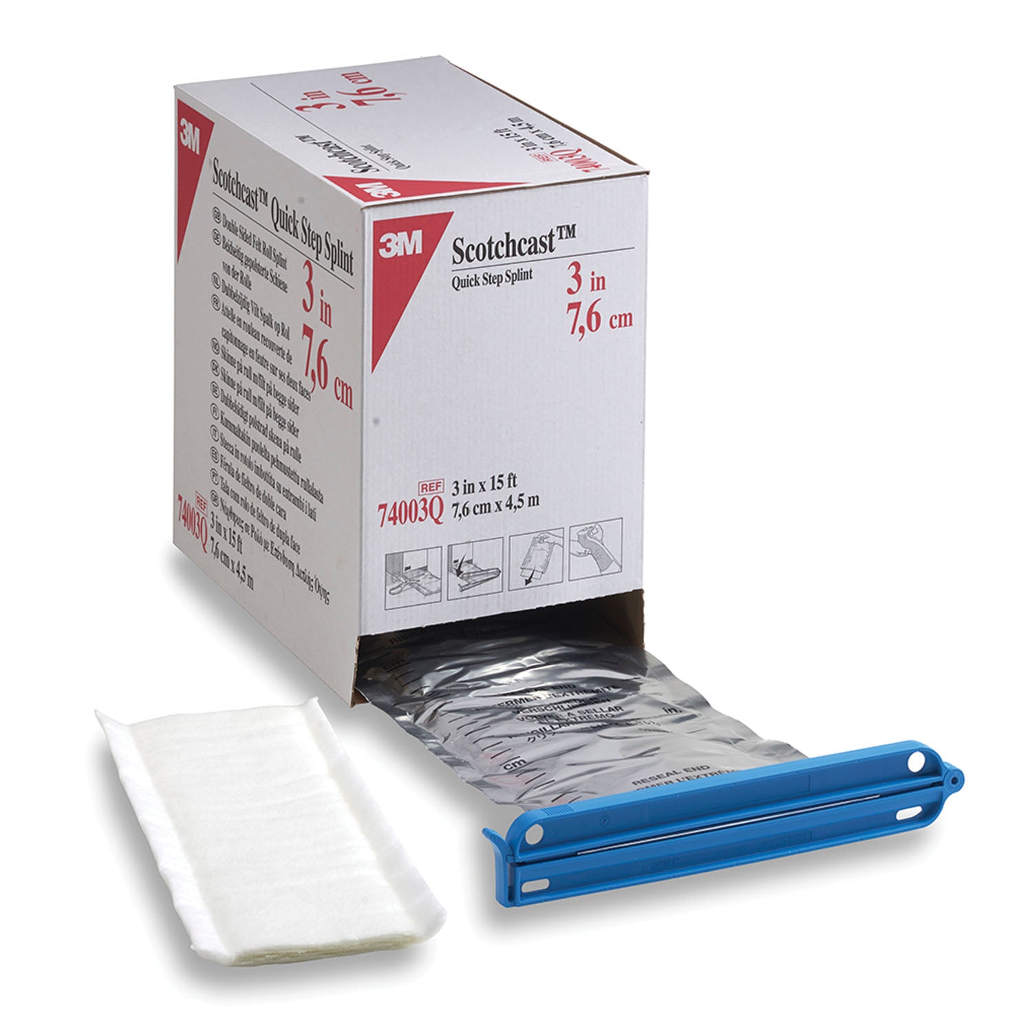 SOLVENTUM SCOTCHCAST™ QUICK STEP DOUBLE SIDED FELT ROLL SPLINT "Felt Splint, 3\" x 15 ft Roll, 1 rl/bx, 2 bx/cs "