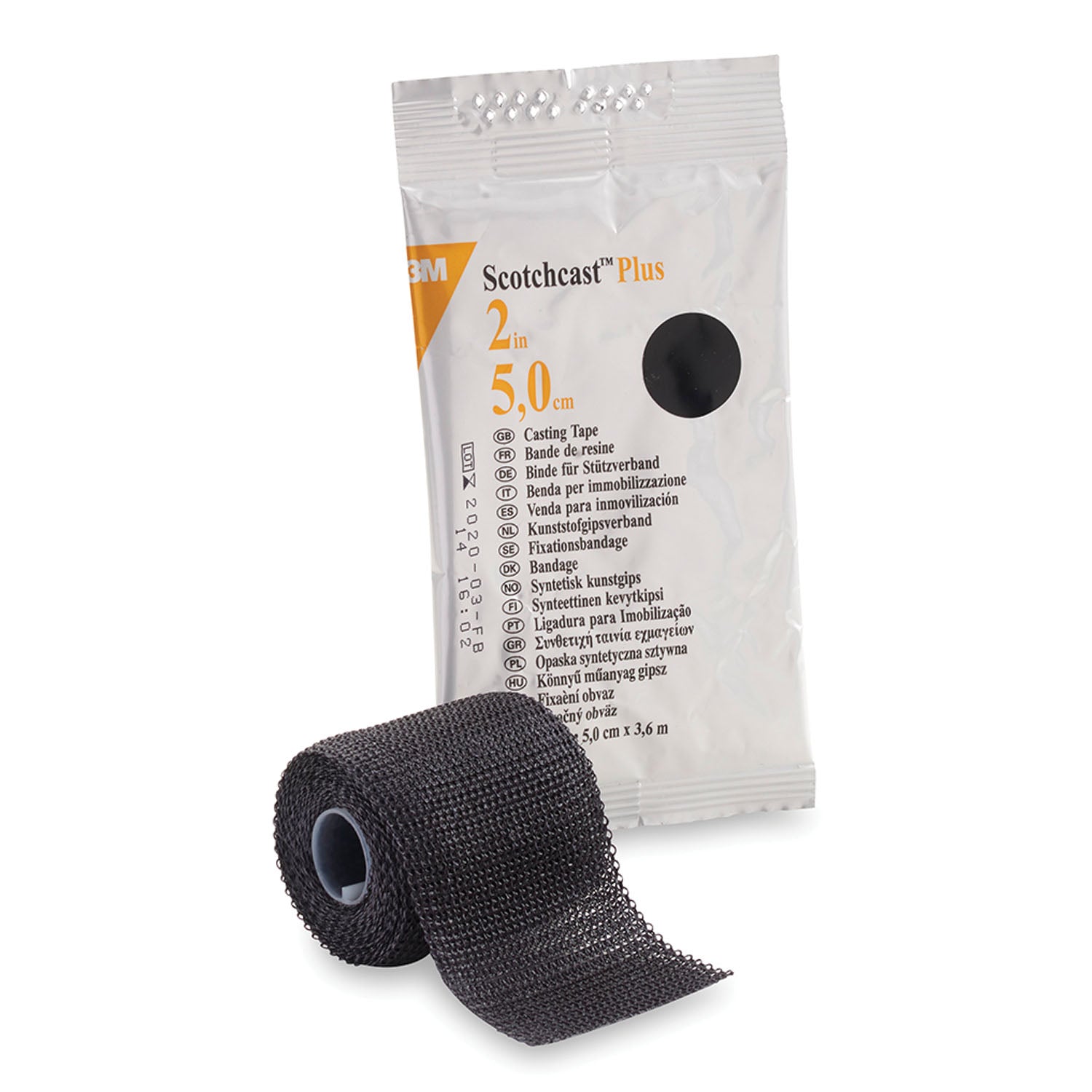 SOLVENTUM SCOTCHCAST™ PLUS CASTING TAPE "Plus Casting Tape, 2\" x 4 yds, Black, 10/cs "