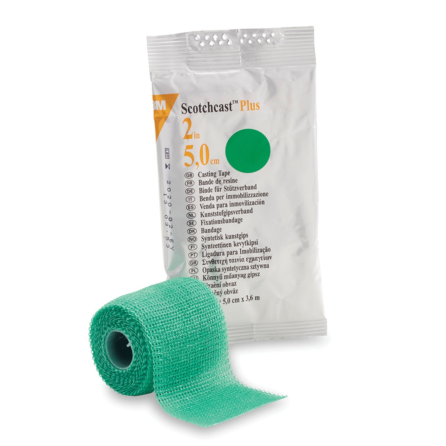 SOLVENTUM SCOTCHCAST™ PLUS CASTING TAPE "Plus Casting Tape, 2\" x 4 yds, Green, 10/cs "