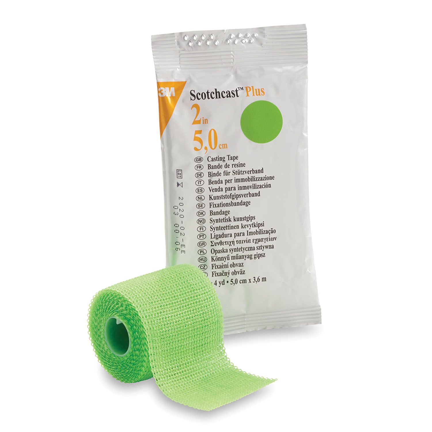 SOLVENTUM SCOTCHCAST™ PLUS CASTING TAPE "Plus Casting Tape, 2\" x 4 yds, Bright Green, 10/cs "