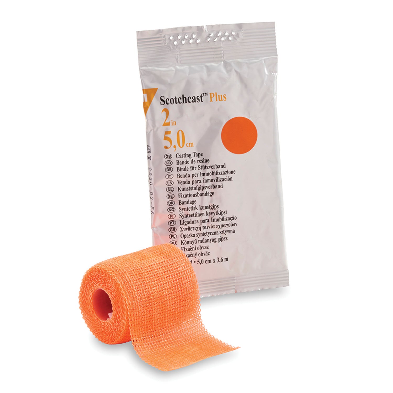SOLVENTUM SCOTCHCAST™ PLUS CASTING TAPE "Plus Casting Tape, 2\" x 4 yds, Bright Orange, 10/cs "