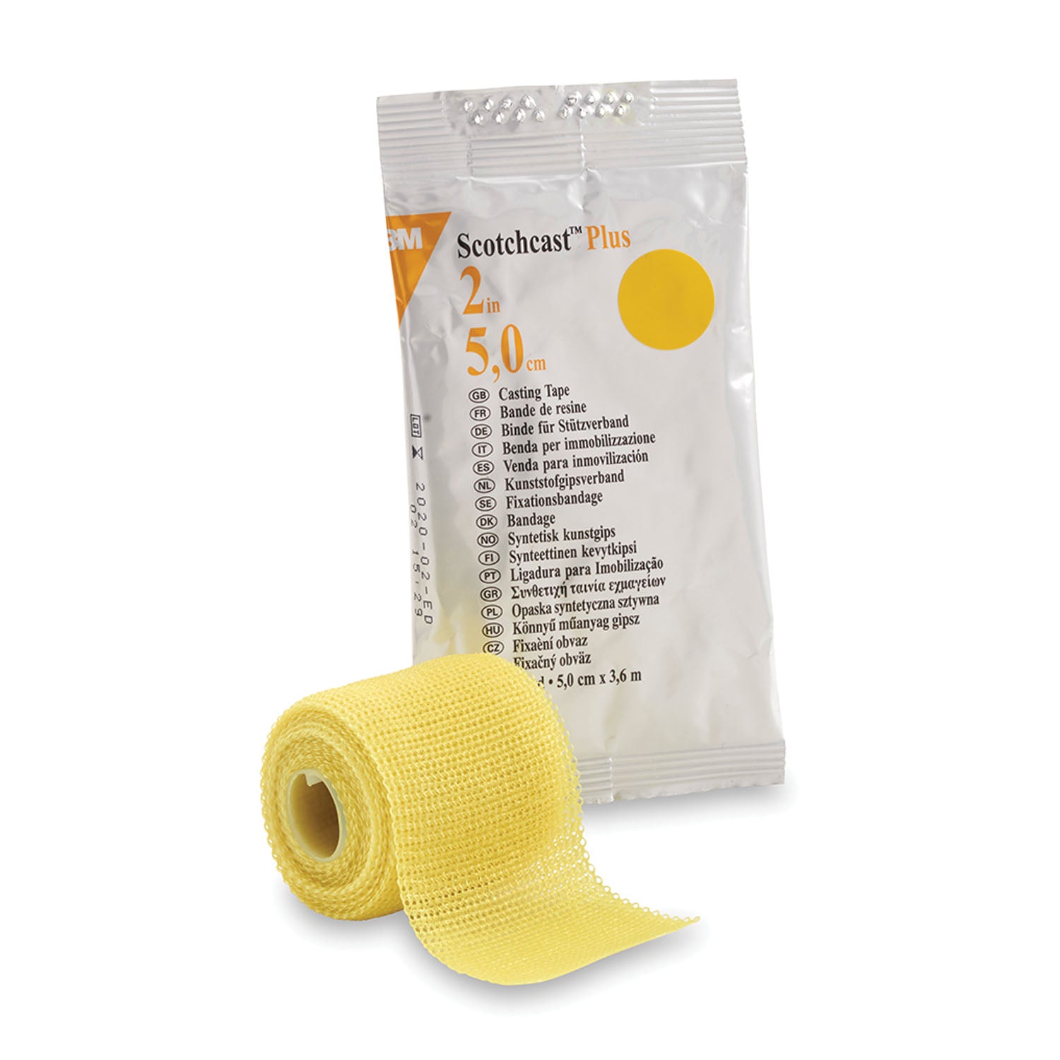 SOLVENTUM SCOTCHCAST™ PLUS CASTING TAPE "Plus Casting Tape, Standard, 2\" x 4 yds, Yellow, 10/cs "