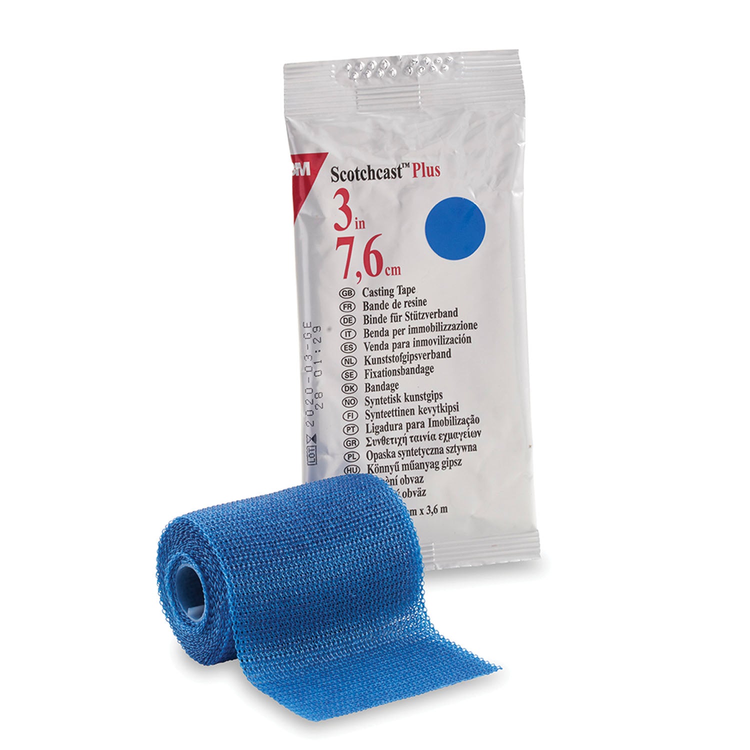 SOLVENTUM SCOTCHCAST™ PLUS CASTING TAPE "Plus Casting Tape, 3\" x 4 yds, Blue, 10/cs "