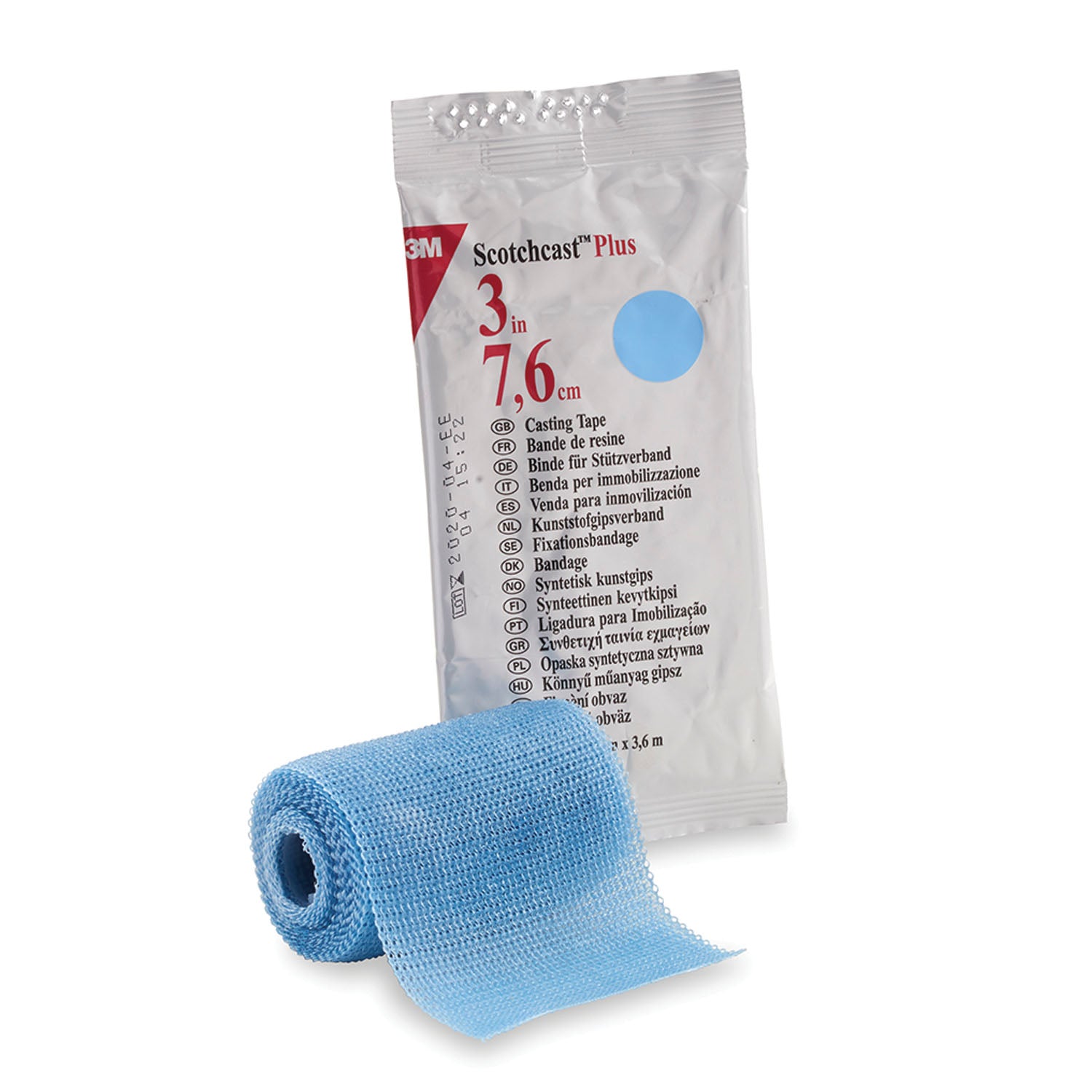 SOLVENTUM SCOTCHCAST™ PLUS CASTING TAPE "Plus Casting Tape, 3\" x 4 yds, Light Blue, 10/cs "