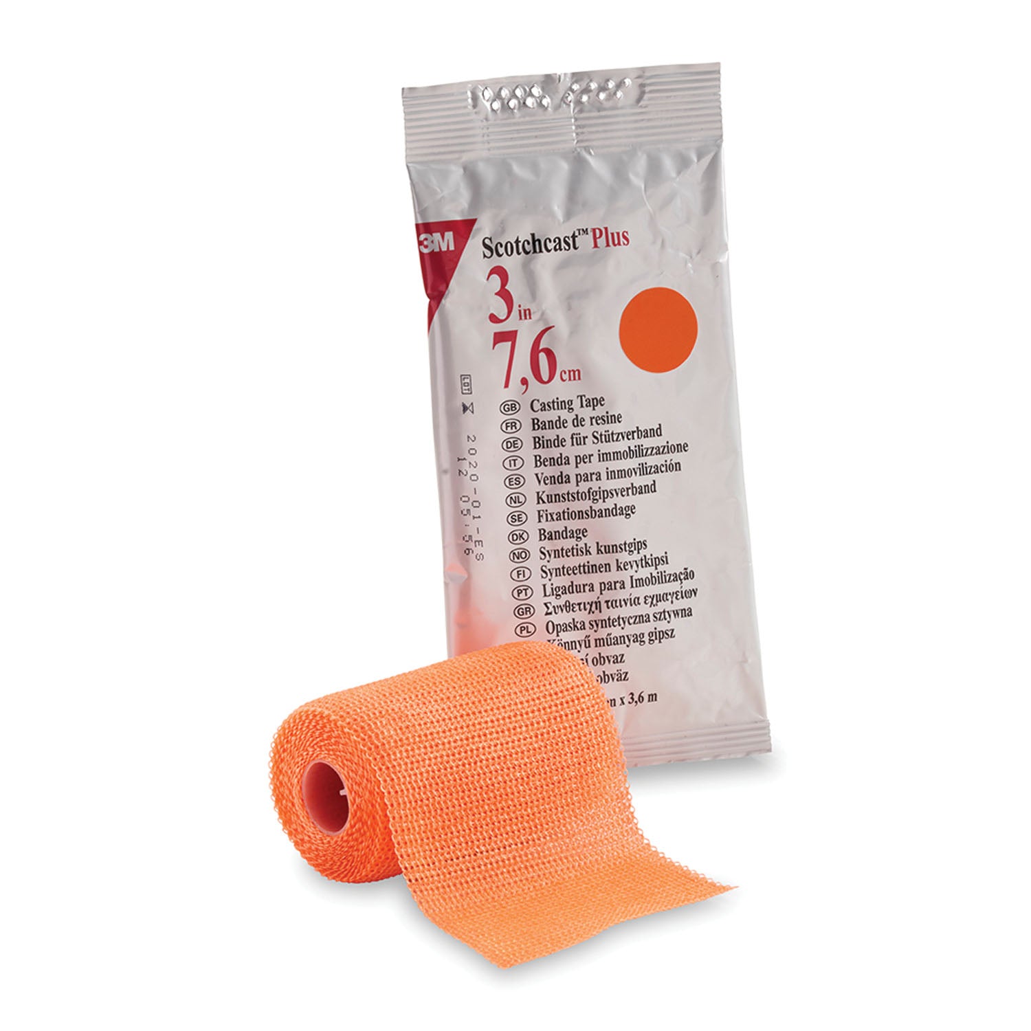 SOLVENTUM SCOTCHCAST™ PLUS CASTING TAPE "Plus Casting Tape, 3\" x 4 yds, Bright Orange, 10/cs "