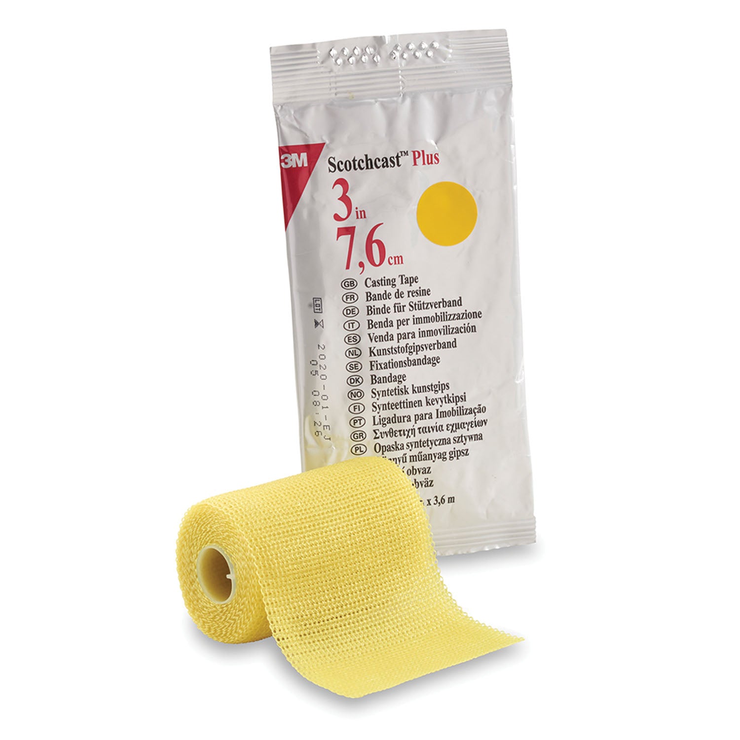 SOLVENTUM SCOTCHCAST™ PLUS CASTING TAPE "Plus Casting Tape, Standard, 3\" x 4 yds, Yellow, 10/cs "