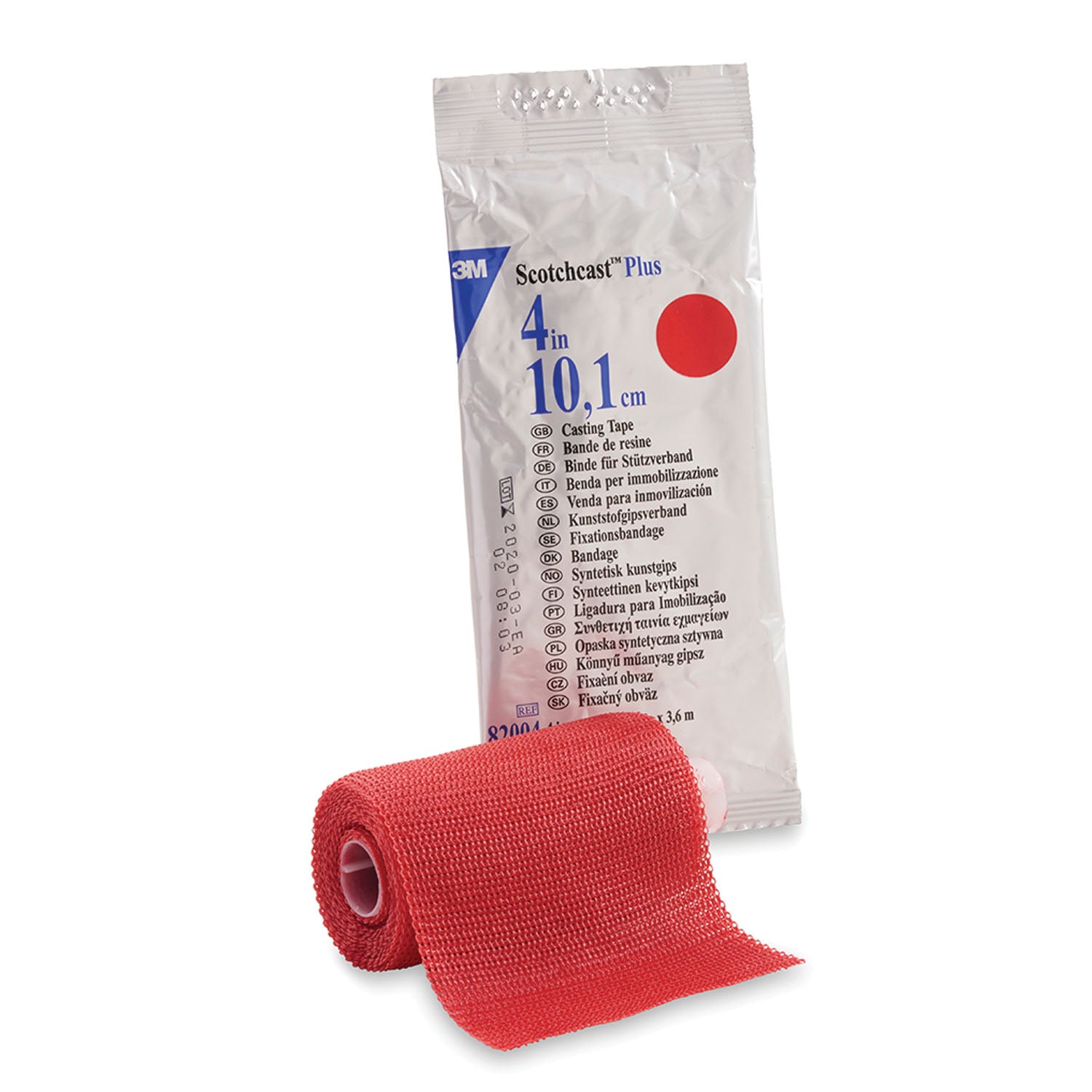 SOLVENTUM SCOTCHCAST™ PLUS CASTING TAPE "Plus Casting Tape, 4\" x 4 yds, Red, 10/cs "