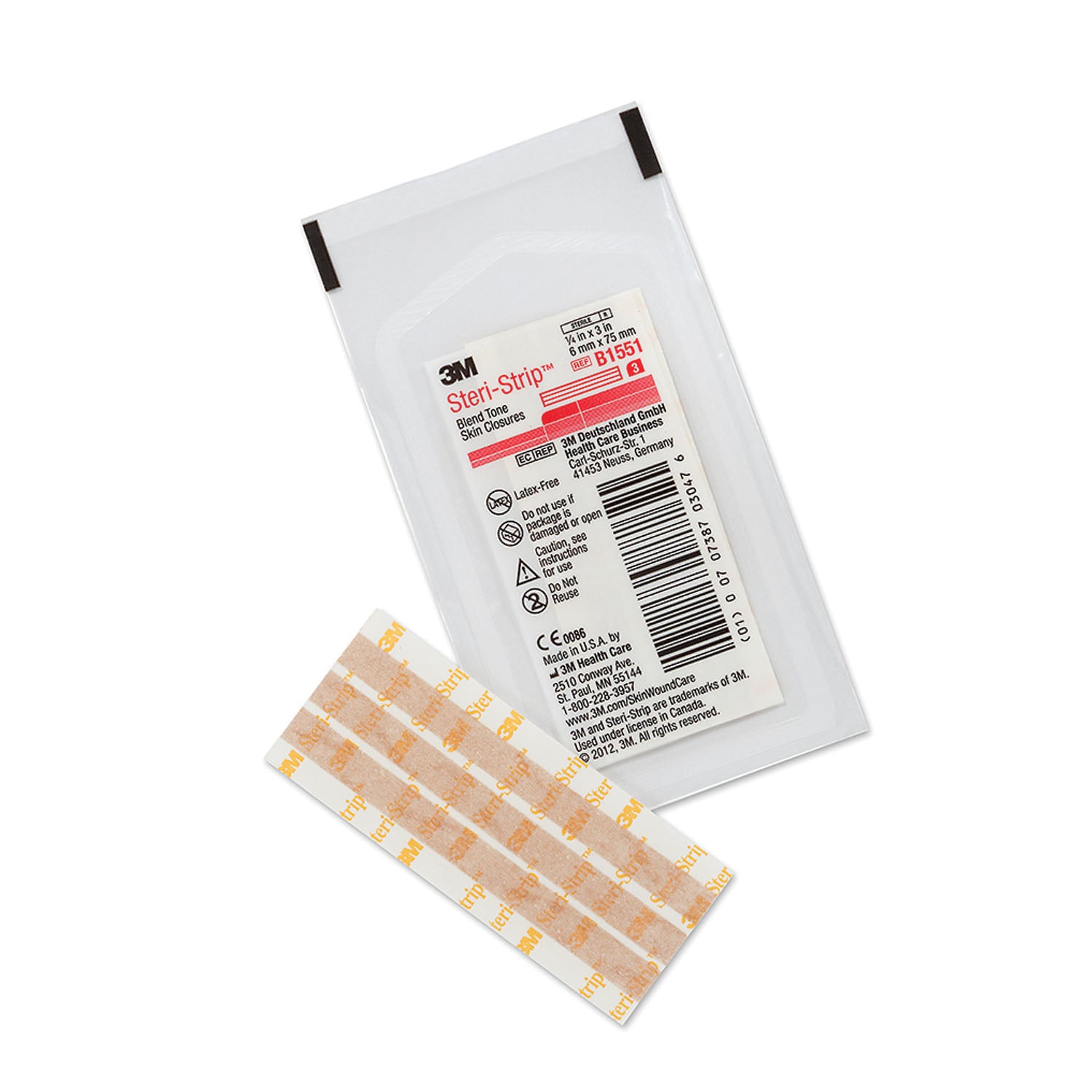 SOLVENTUM STERI-STRIP™ ADHESIVE SKIN CLOSURES "Blend Tone Skin Closure, 1/4\" x 3\", 3 strips/env, 50 env/bx, 4 bx/cs "