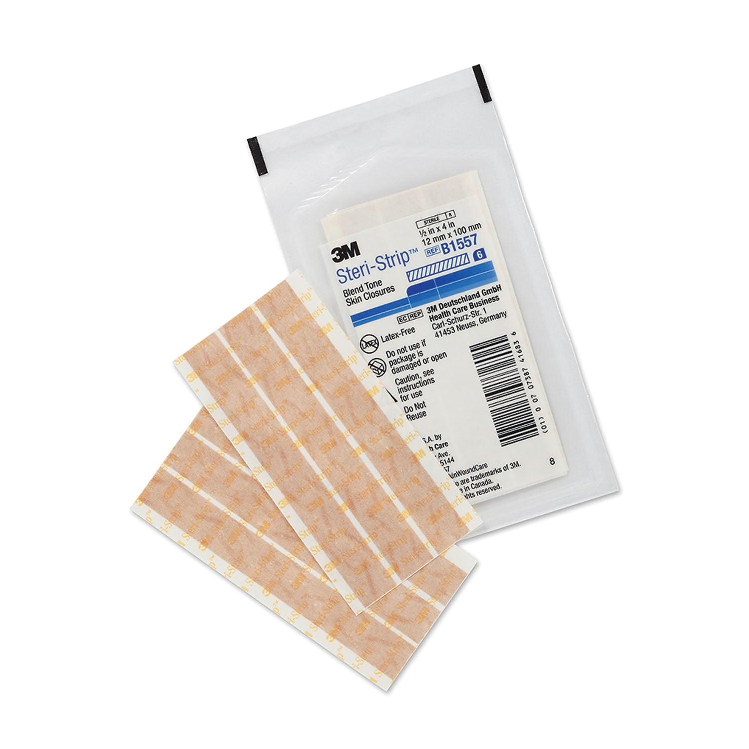 SOLVENTUM STERI-STRIP™ ADHESIVE SKIN CLOSURES "Blend Tone Skin Closure, 1/2\" x 4\", 6 strips/env, 50 env/bx, 4 bx/cs "
