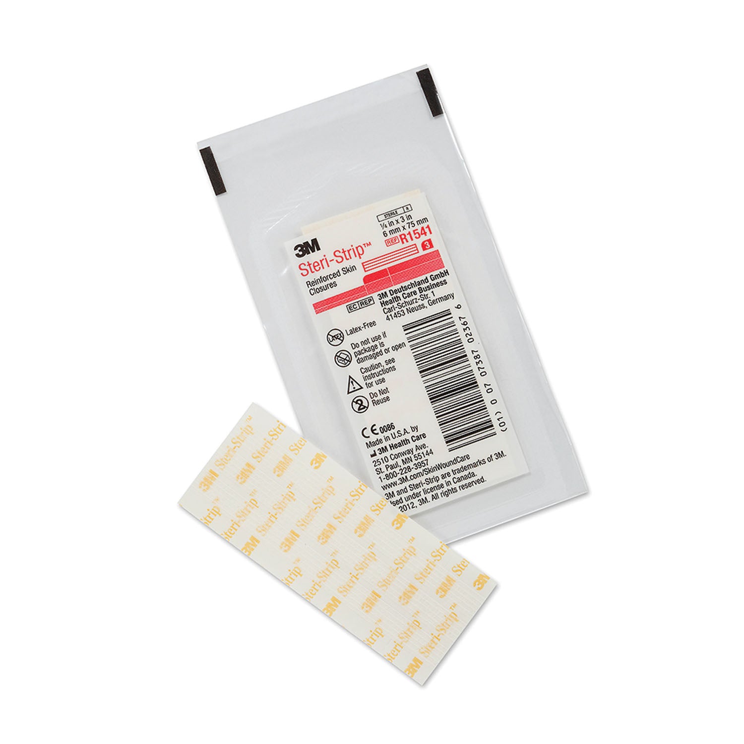 SOLVENTUM STERI-STRIP™ ADHESIVE SKIN CLOSURES "Reinforced Skin Closure, 1/4\" x 3\", 3 strips/env, 50 env/bx, 4 bx/cs "