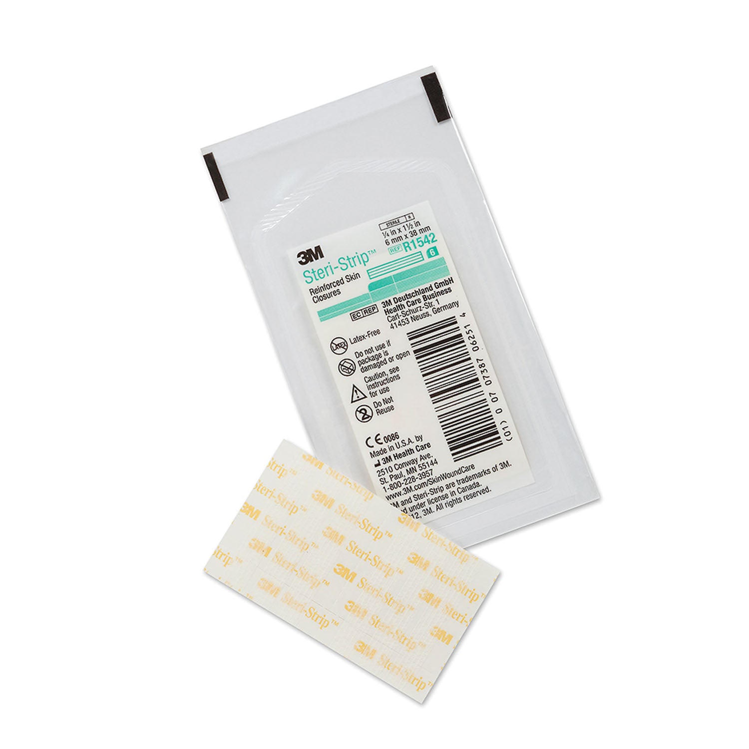 SOLVENTUM STERI-STRIP™ ADHESIVE SKIN CLOSURES "Reinforced Skin Closure, 1/4\" x 11/2\", 6 strips/env, 50 env/bx, 4 bx/cs "