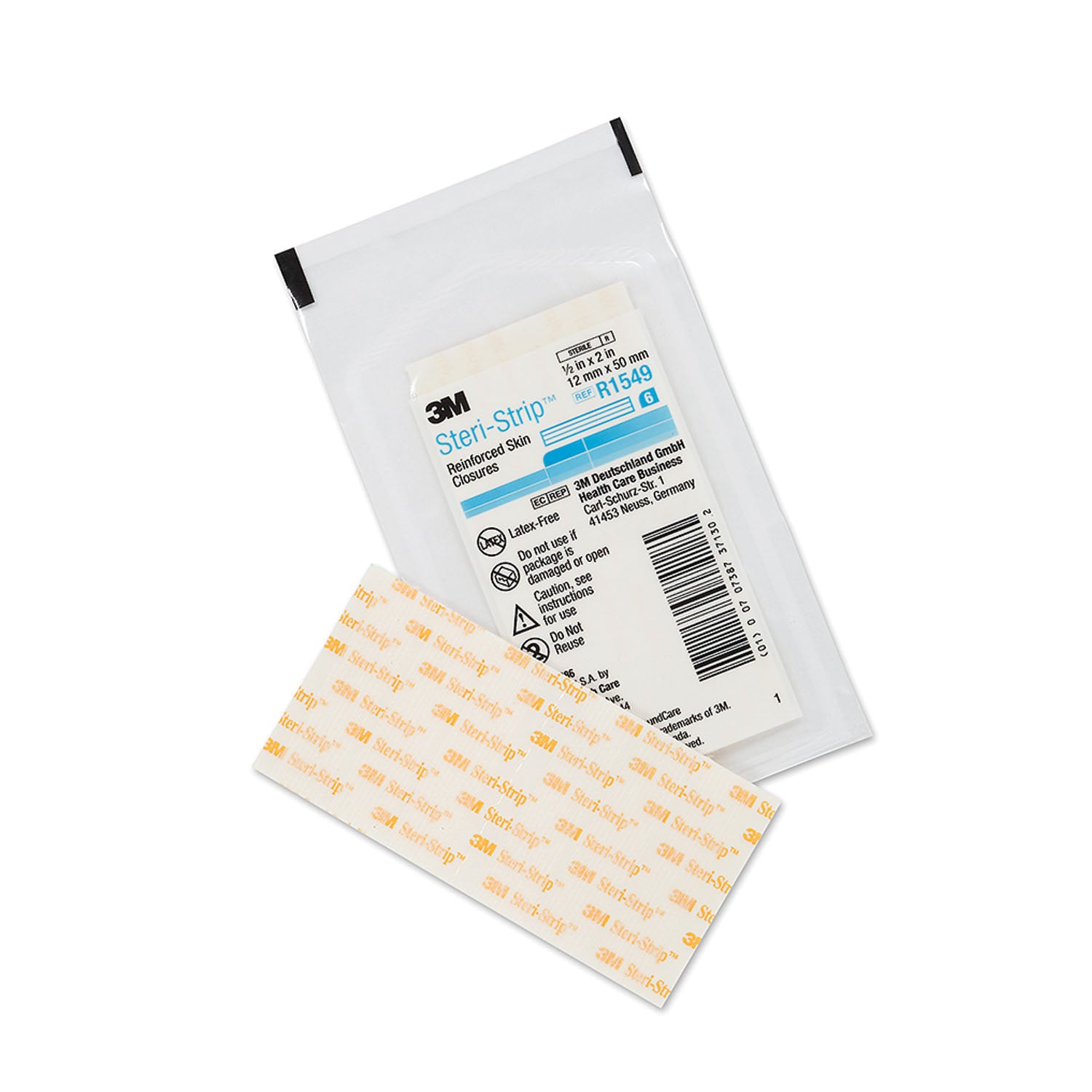 SOLVENTUM STERI-STRIP™ ADHESIVE SKIN CLOSURES "Reinforced Skin Closure, 1/2\" x 2\", 6 strips/env, 50 env/bx, 4 bx/cs "