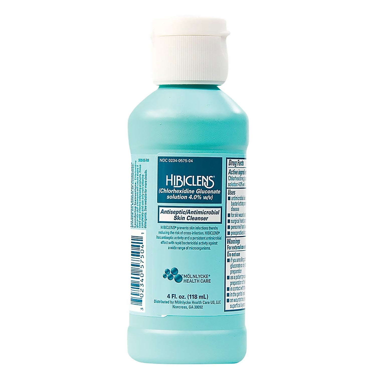 MOLNLYCKE HIBICLENS® ANTISEPTIC ANTIMICROBIAL Skin Cleanser, 4 oz Liquid, 48/cs (HAZMAT Fees Apply, cannot ship via Air or to AK, GU, HI, MP, PR, VI)