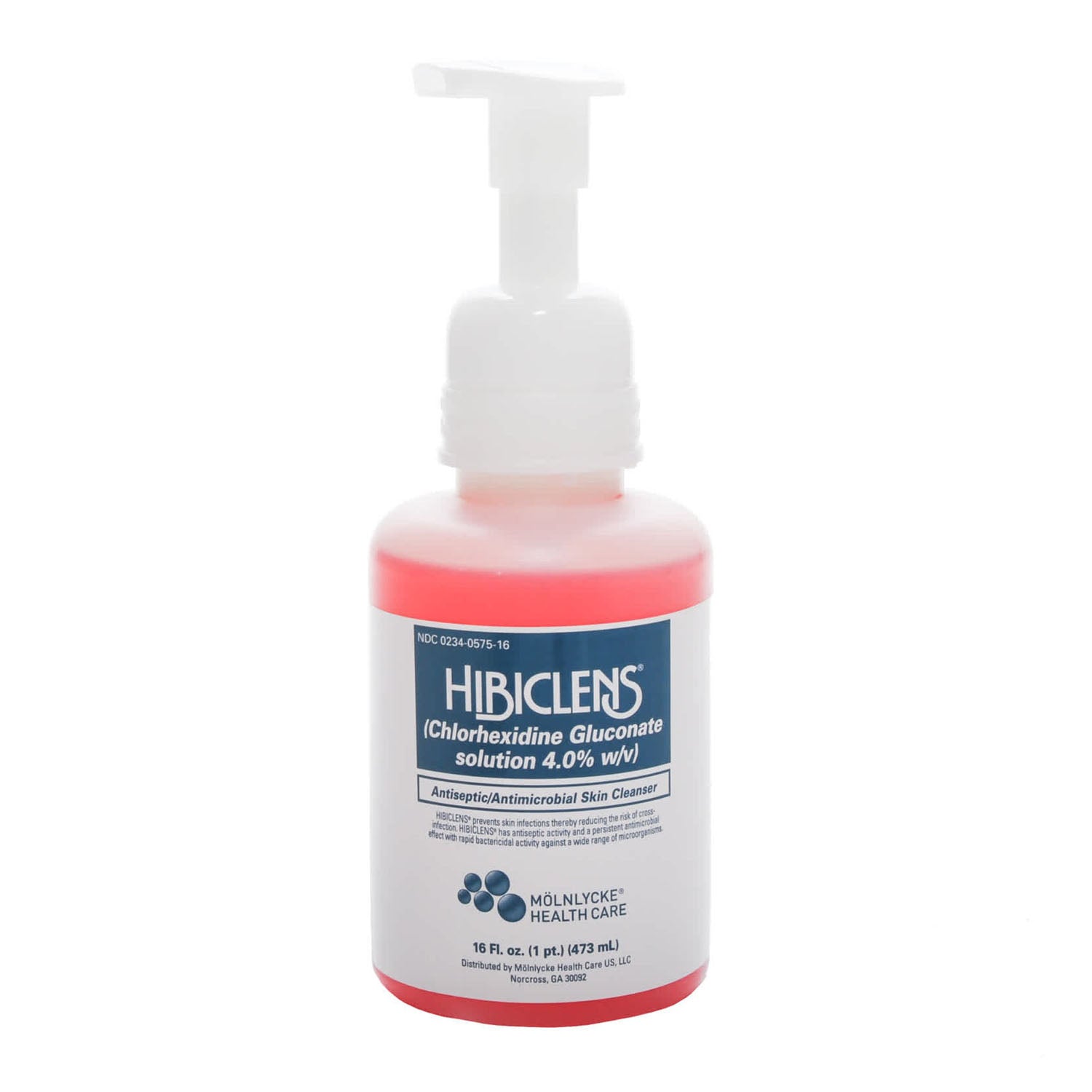 MOLNLYCKE HIBICLENS® ANTISEPTIC ANTIMICROBIAL Skin Cleanser, 16 oz Liquid with Foaming Pump