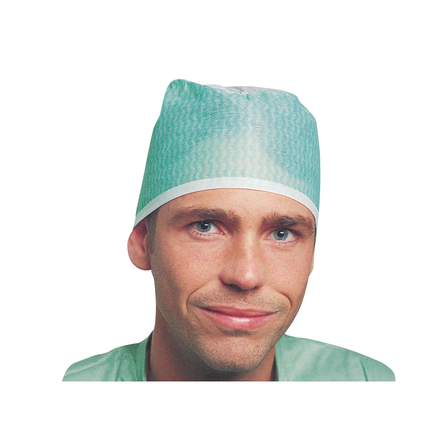 MOLNLYCKE BARRIER® SURGICAL CAP Sheer Bouffant Nurses Cap, Tie-Band, Basic, Green, 100/bx, 5 bx/cs