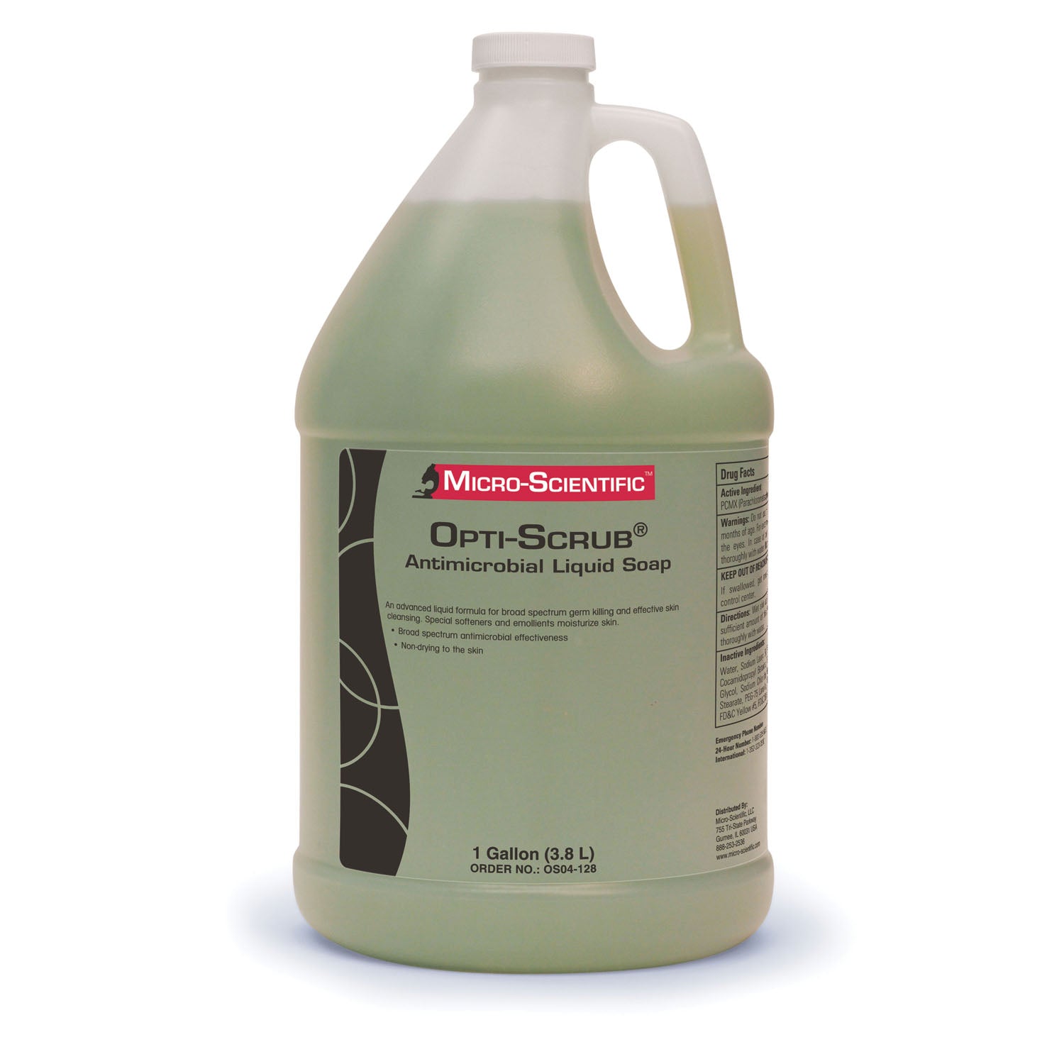 MICRO-SCIENTIFIC OPTI-SCRUB® SKIN CLEANSER Opti-Scrub® Liquid Antimicrobial Skin Cleanser, 1 Gallon, 4/cs (36 cs/plt)