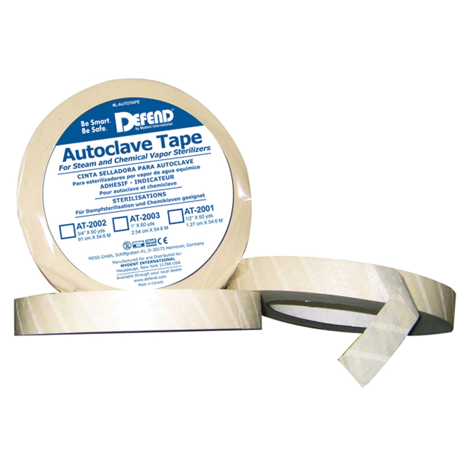 MYDENT DEFEND AUTOCLAVE INDICATOR TAPE "Autoclave Indicator Tape, 1\" x 60 Yd roll"