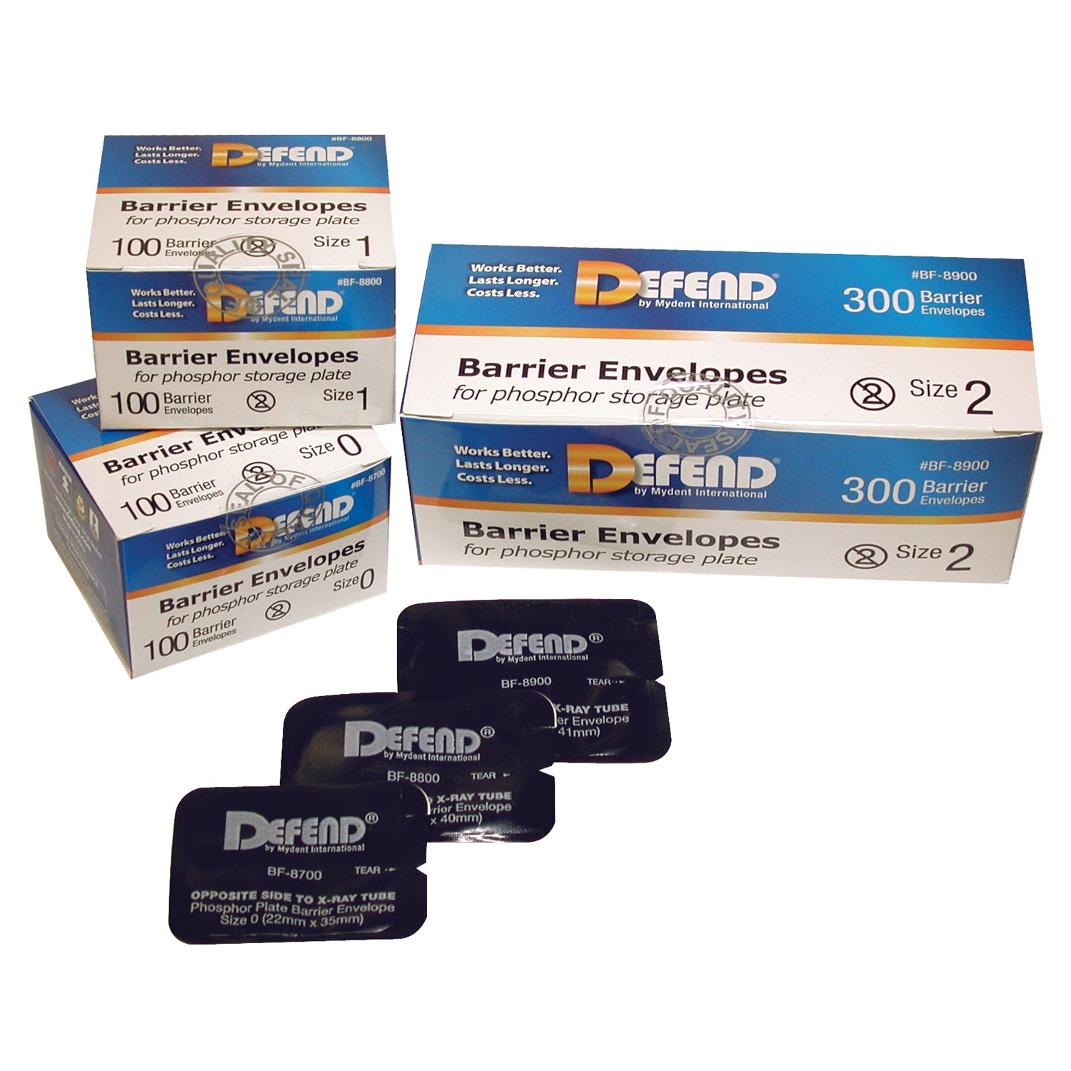 MYDENT DEFEND BARRIER PRODUCTS Phosphor Plate Barrier Envelopes Size 0, 100/bx