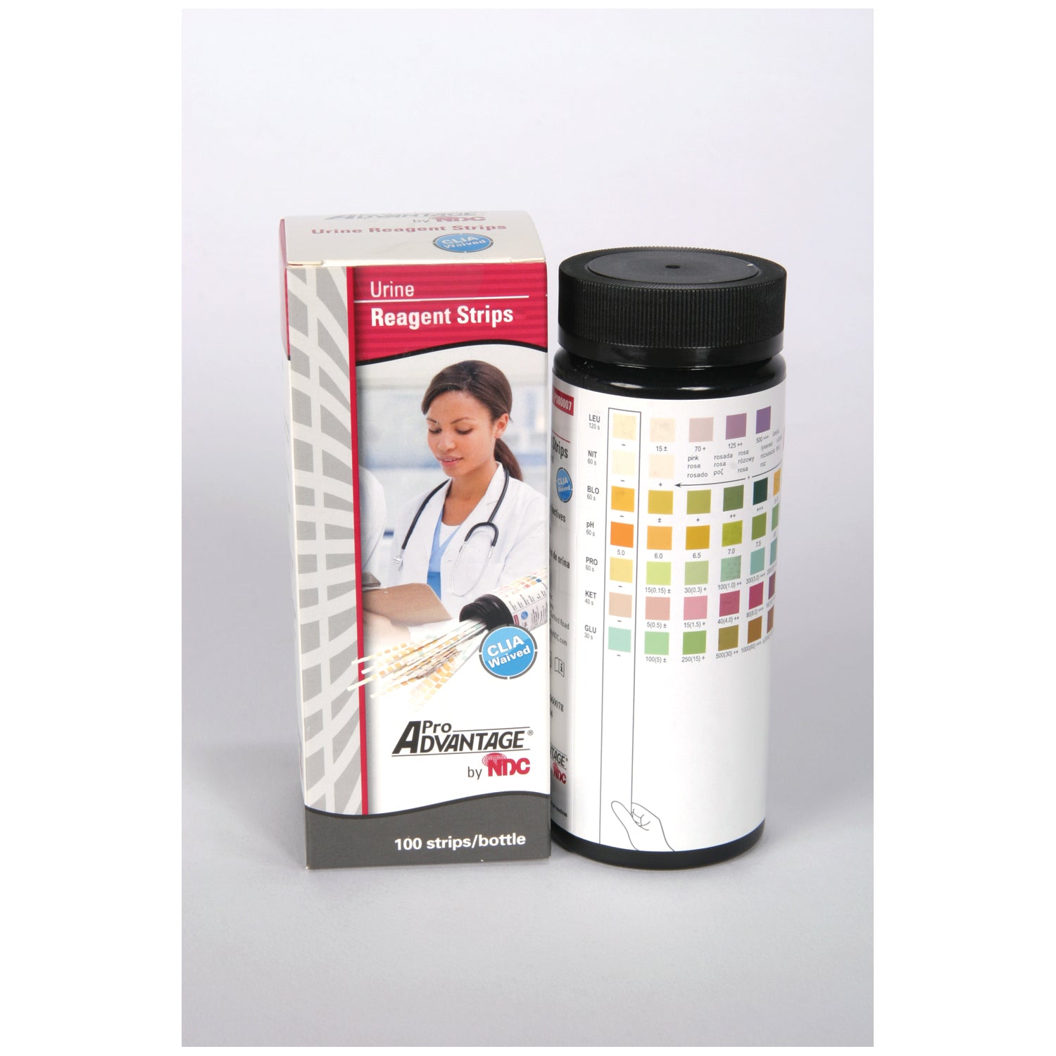 PRO ADVANTAGE® URINE REAGENT STRIPS Urine Reagent Strips, 7 Parameter, Leukocytes, Nitrite, Protein, pH, Blood, Ketone, Glucose, CLIA Waived, 100/btl