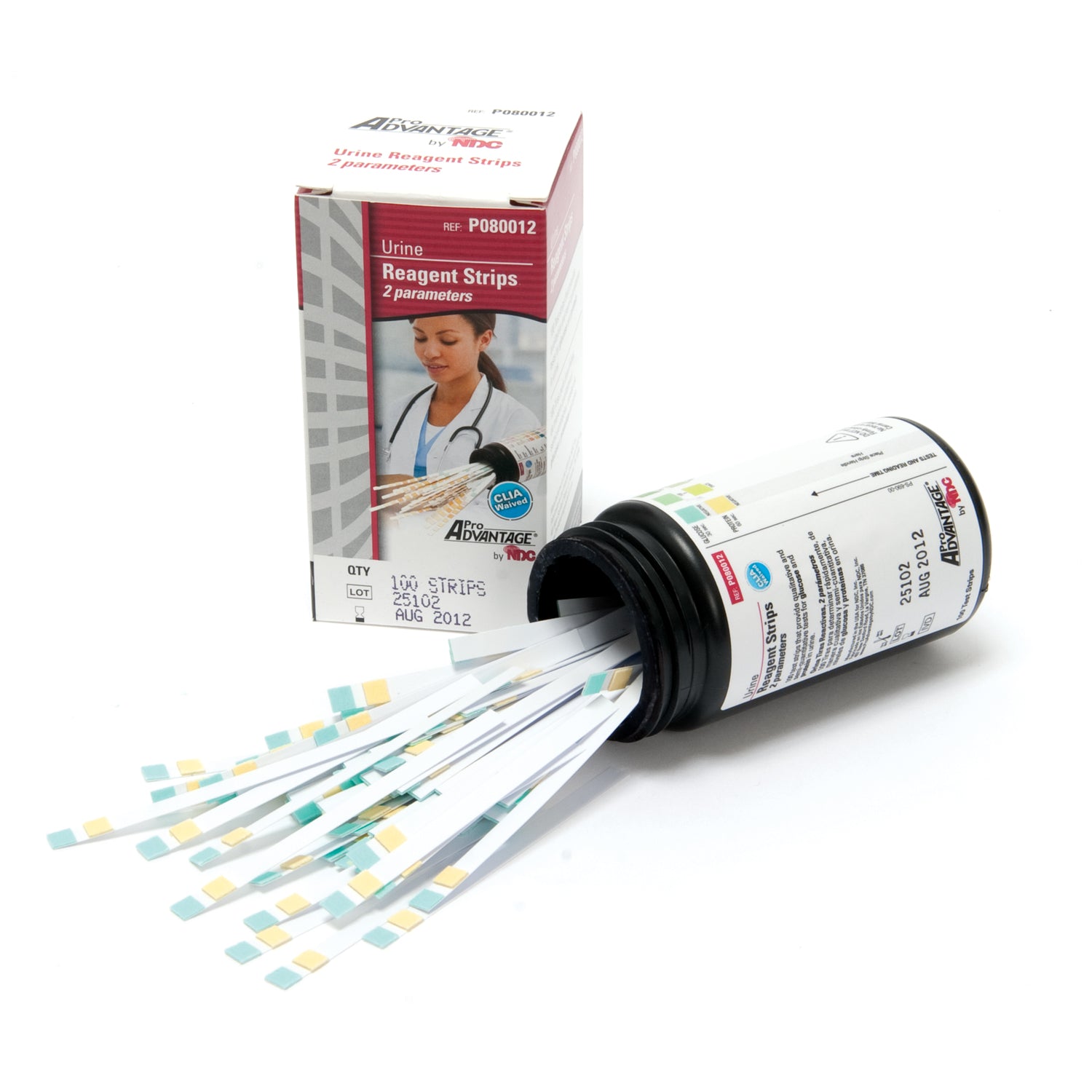 PRO ADVANTAGE® URINE REAGENT STRIPS Urine Reagent Strips, 2 Parameter, Glucose, Protein, CLIA Waived, 100/btl (24btl/cs, 112 csl/plt) (Minimum Expiry Lead is 90 days) (Item is Non-Returnable) (Not Available For Sale into Canada)