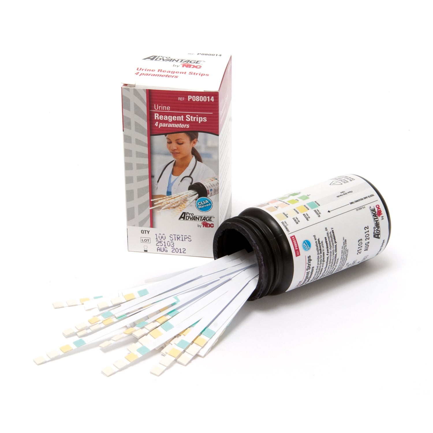 PRO ADVANTAGE® URINE REAGENT STRIPS Urine Reagent Strips, 4 Parameter, Leukocytes, Nitrite, Protein, Glucose, CLIA Waived, 100/btl (Minimum Expiry Lead is 90 days) (Item is Non-Returnable) (Not Available For Sale into Canada)