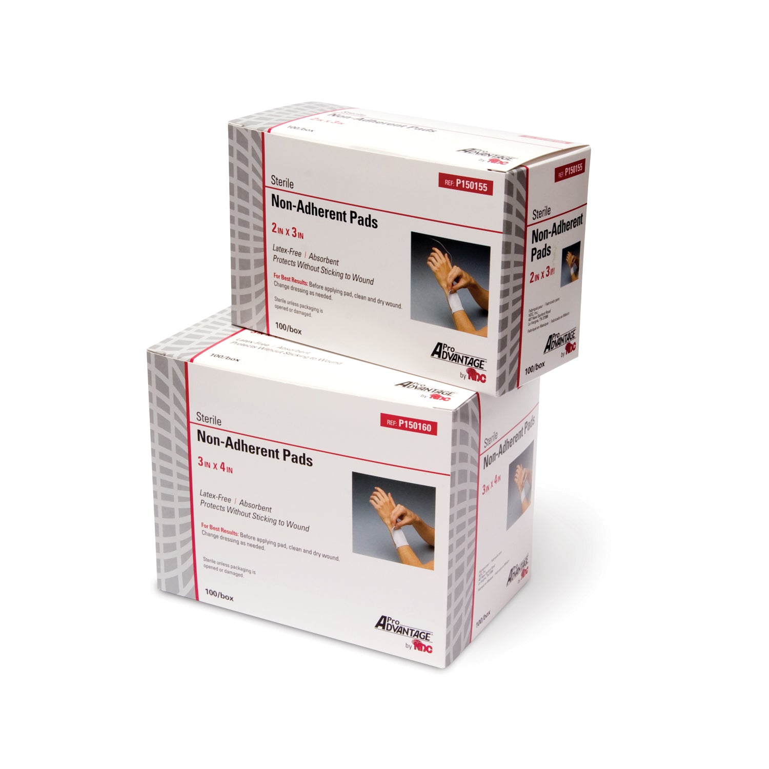 PRO ADVANTAGE® NON-ADHERENT STERILE PADS "Non-Adherent Sterile Pads, 2\" x 3\", 100/bx, 12 bx/cs"