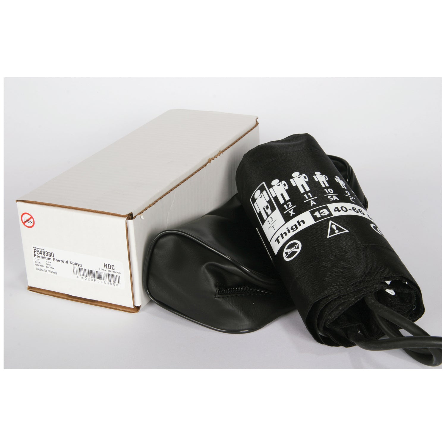 PRO ADVANTAGE® PREMIUM ANEROID SPHYGMOMANOMETER Aneroid, Thigh, Black, Latex Free (LF) (091322)