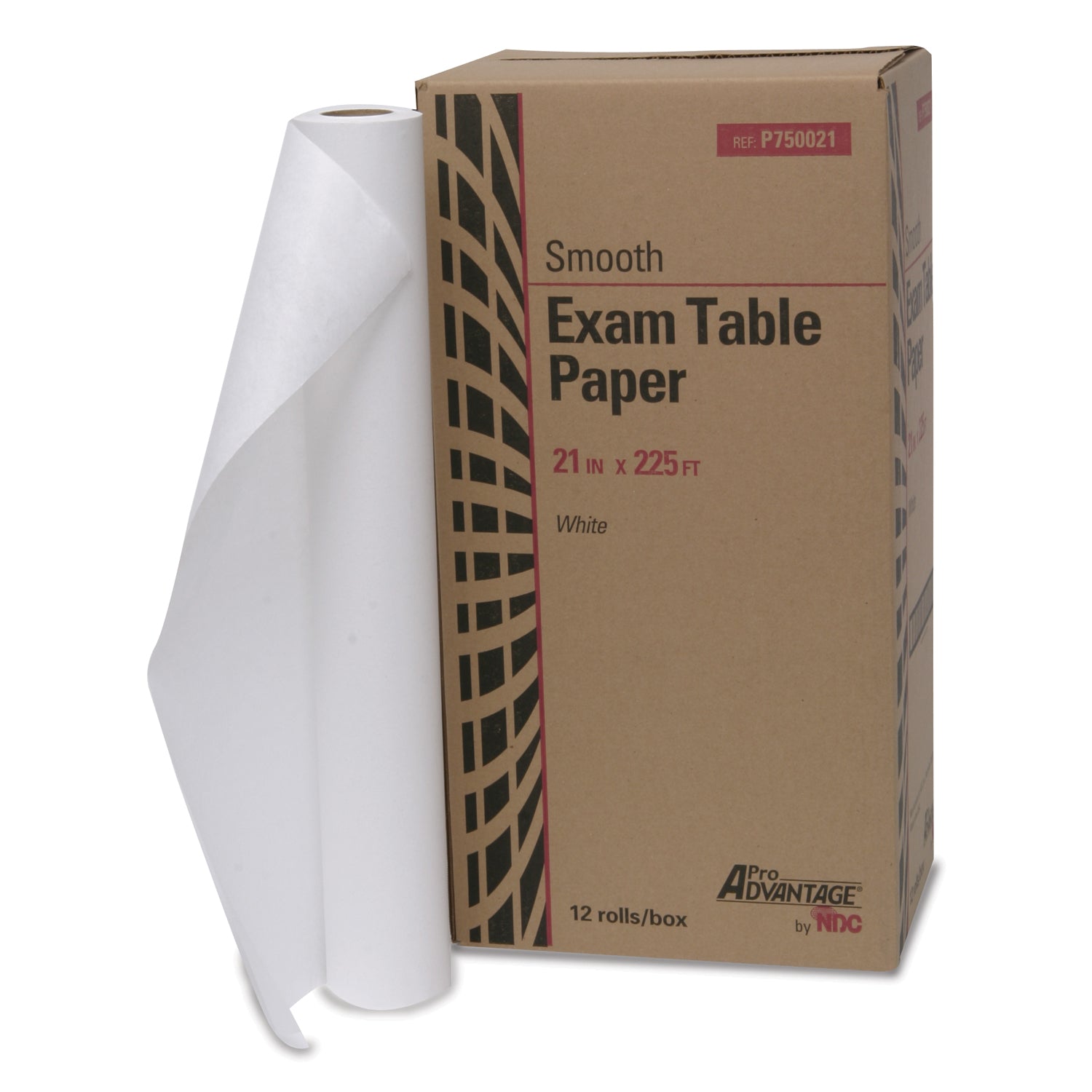 PRO ADVANTAGE® EXAM TABLE PAPER "Exam Table Paper, 21\" x 225 ft, White, Smooth, 12/cs (48 cs/plt) (020207)"