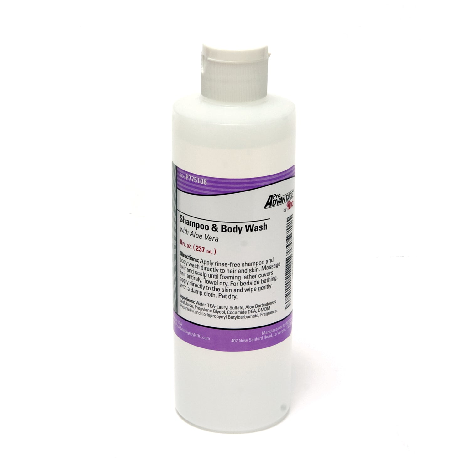 PRO ADVANTAGE® RINSE-FREE SHAMPOO & BODY WASH Rinse-Free Shampoo & Body Wash, 8 oz, Flip Top Cap, 24/cs (90 cs/plt)