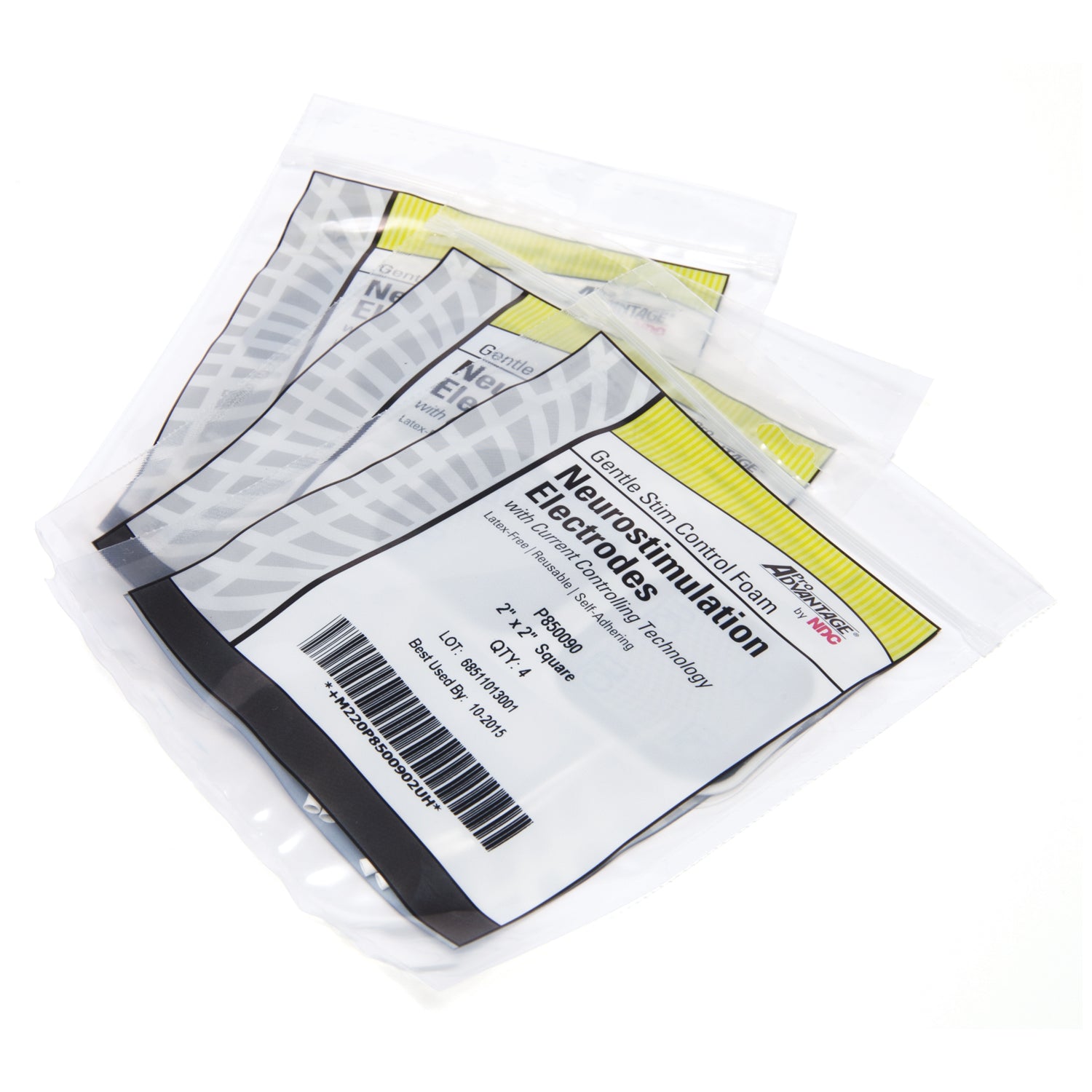 PRO ADVANTAGE® GENTLE STIM CONTROL FOAM NEUROSTIMULATION ELECTRODES "Foam Electrode, 2\" x 2\" Square, 4/pk, 10 pk/bg (18 bg/plt) (091070) (Temporarily Unavailable for Sale into Canada)"