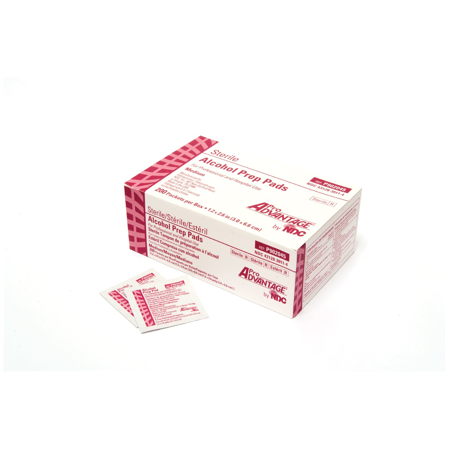 PRO ADVANTAGE® ALCOHOL PREP PADS "Alcohol Prep Pad, Sterile, 2-Ply, Medium, 1.13\" x 2.25\" (pad size), 200 pk/bx, 20 bx/cs (100 cs/plt) (Not available for sale into Canada) (020280)"
