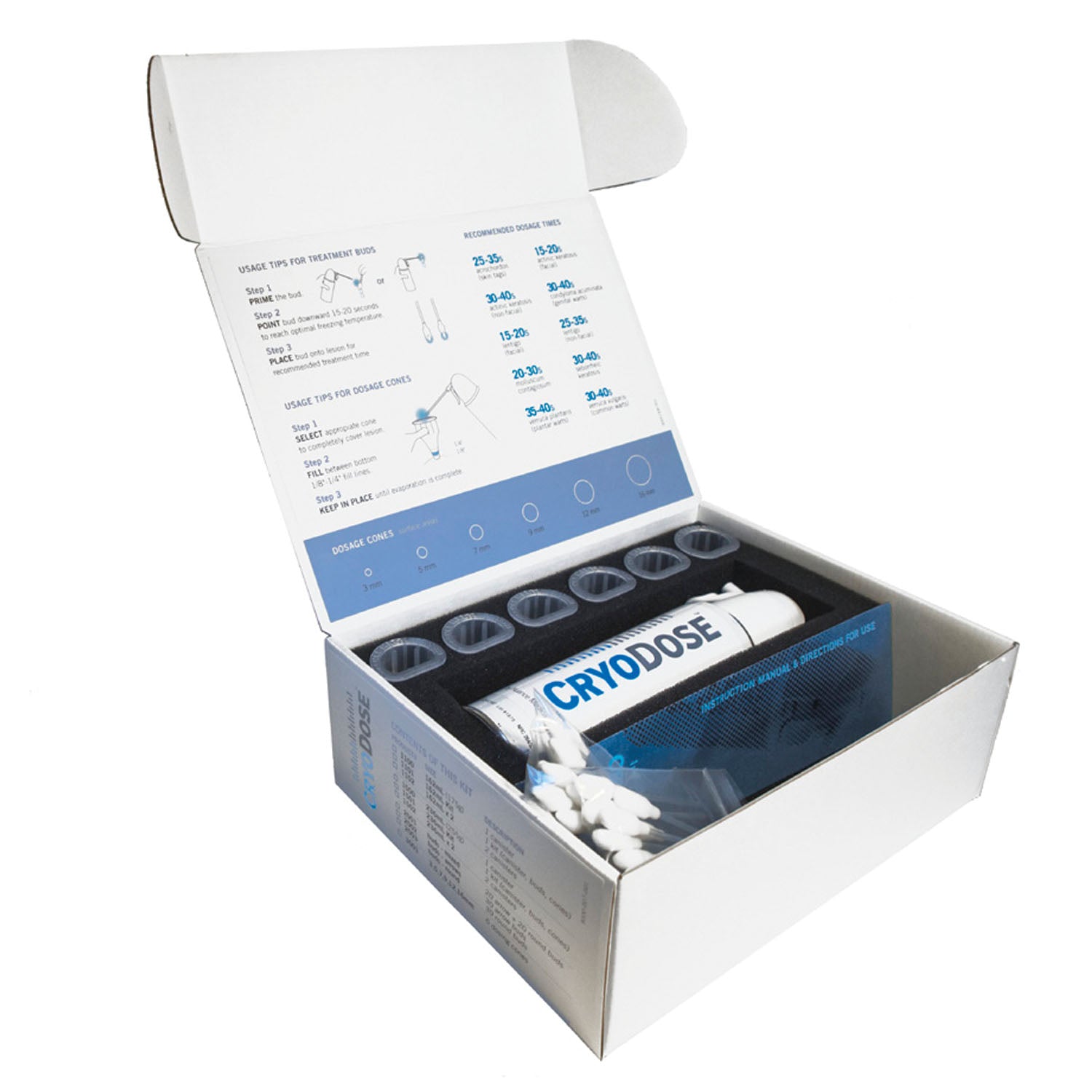 NUANCE MEDICAL CRYODOSE™ V PORTABLE CRYOSURGICAL SYSTEM TREATMENT KIT Cryosurgical Treatment Kit, 162mL Canister, 6 Cones, 20 (HAZMAT Fees Apply, cannot ship via Air or to AK, GU, HI, MP, PR, VI)