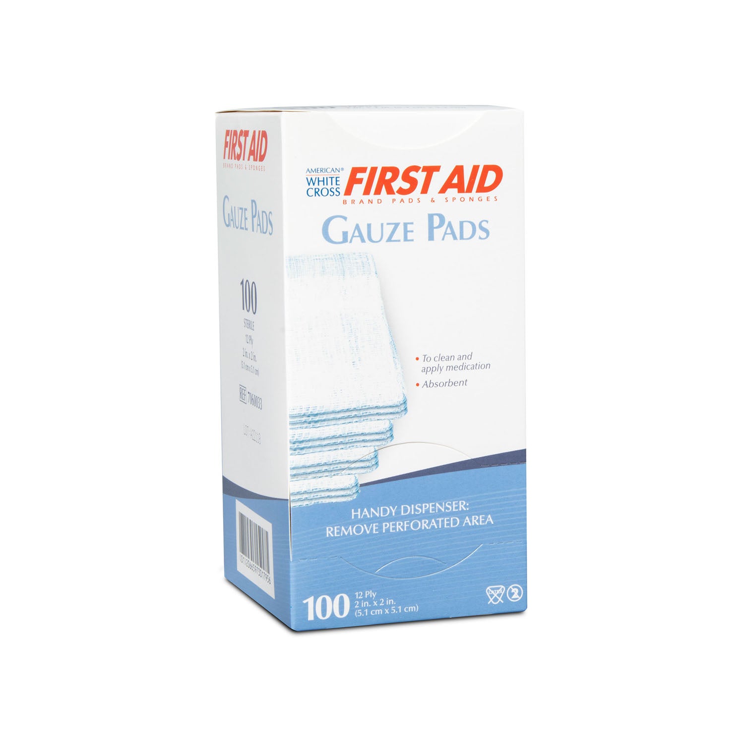 DUKAL STERILE GAUZE PADS Gauze Pad, 2" x 2", Sterile, 12-Ply, 100/bx, 12 bx/cs