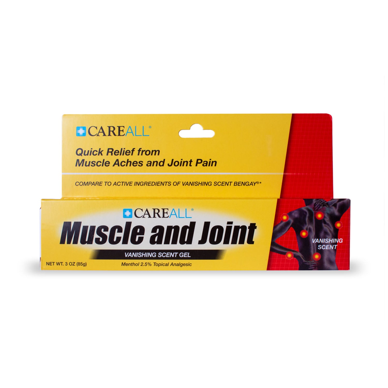 NEW WORLD IMPORTS CAREALL® MUSCLE & JOINT GEL Muscle & Joint Vanishing Scent Gel, Compared to the Active Ingredient in Vanishing Scent Bengay®, 3 oz, 72/cs (Not Available for sale into Canada) (Short-Dated; Non-Returnable)