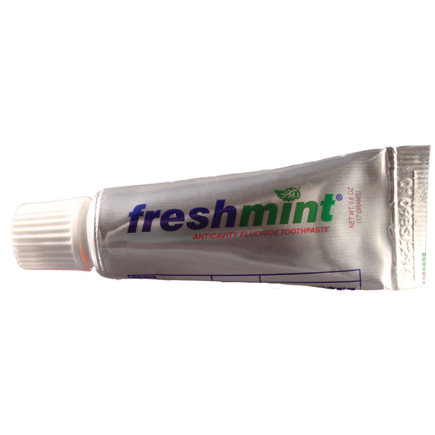 NEW WORLD IMPORTS FRESHMINT® FLUORIDE TOOTHPASTE Anticavity Fluoride Toothpaste, 0.6 oz, Silver Colored Laminate Tube, 144/bx, 5 bx/cs (32 cs/plt) (Not Available for sale into Canada)