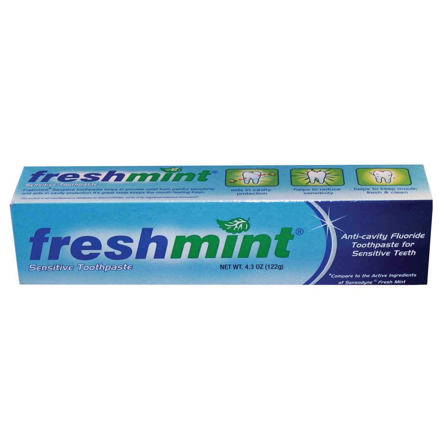 NEW WORLD IMPORTS FRESHMINT® SENSITIVE TOOTHPASTE Sensitive Toothpaste, Freshmint, 4.3 oz, Individual Box, Compares to the Performance of  Sensodyne® Fresh Mint Toothpaste, 24/cs