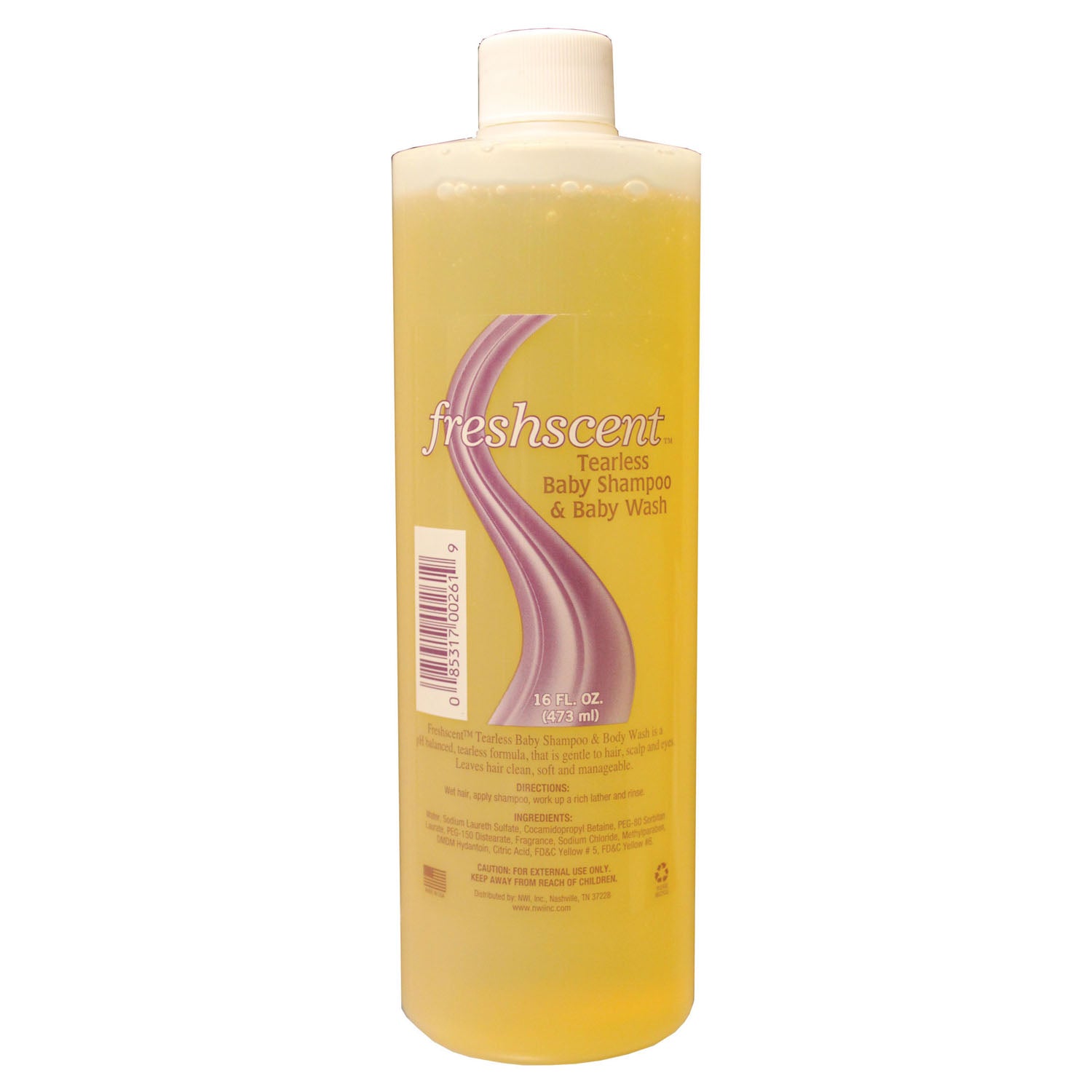 NEW WORLD IMPORTS FRESHSCENT™ SHAMPOOS & CONDITIONERS Tearless Baby Shampoo & Body Wash, 16 oz, 12/cs (144 cs/plt) (Made in USA)