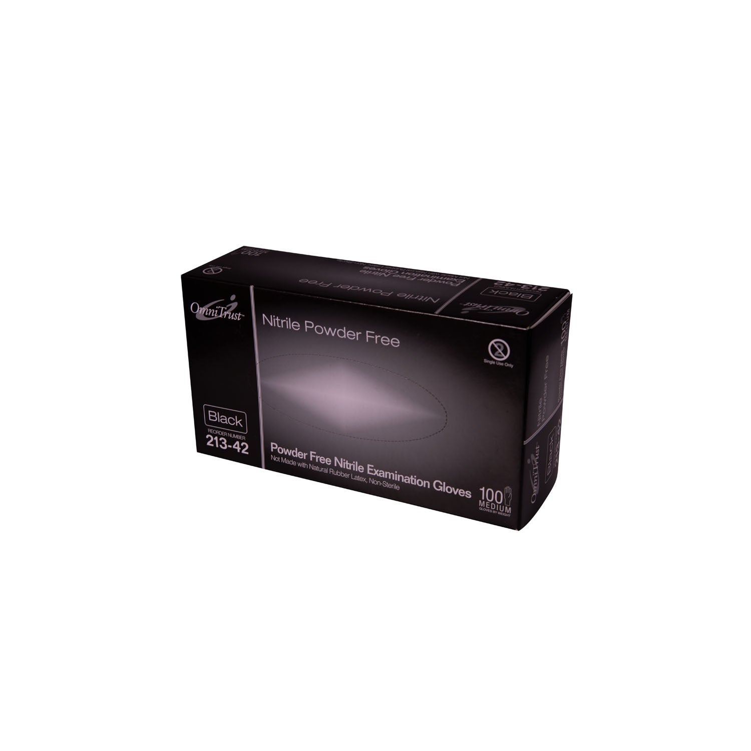 OMNI INTERNATIONAL OMNITRUST™ NITRILE POWDER FREE EXAMINATION GLOVE Exam Glove, Nitrile, Medium, Powder Free